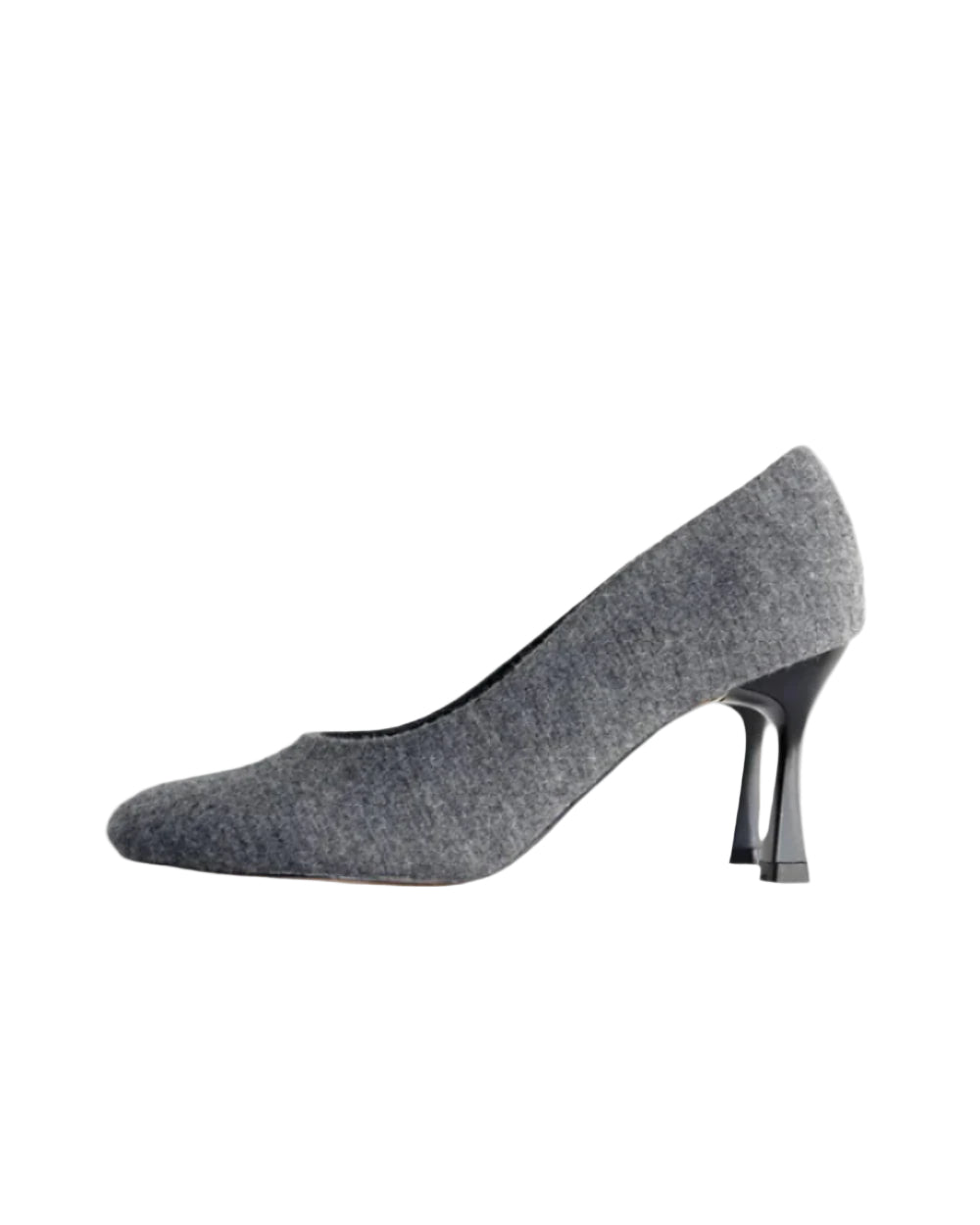 GIA STUDIOS Grey Round Toe Pumps in Wool