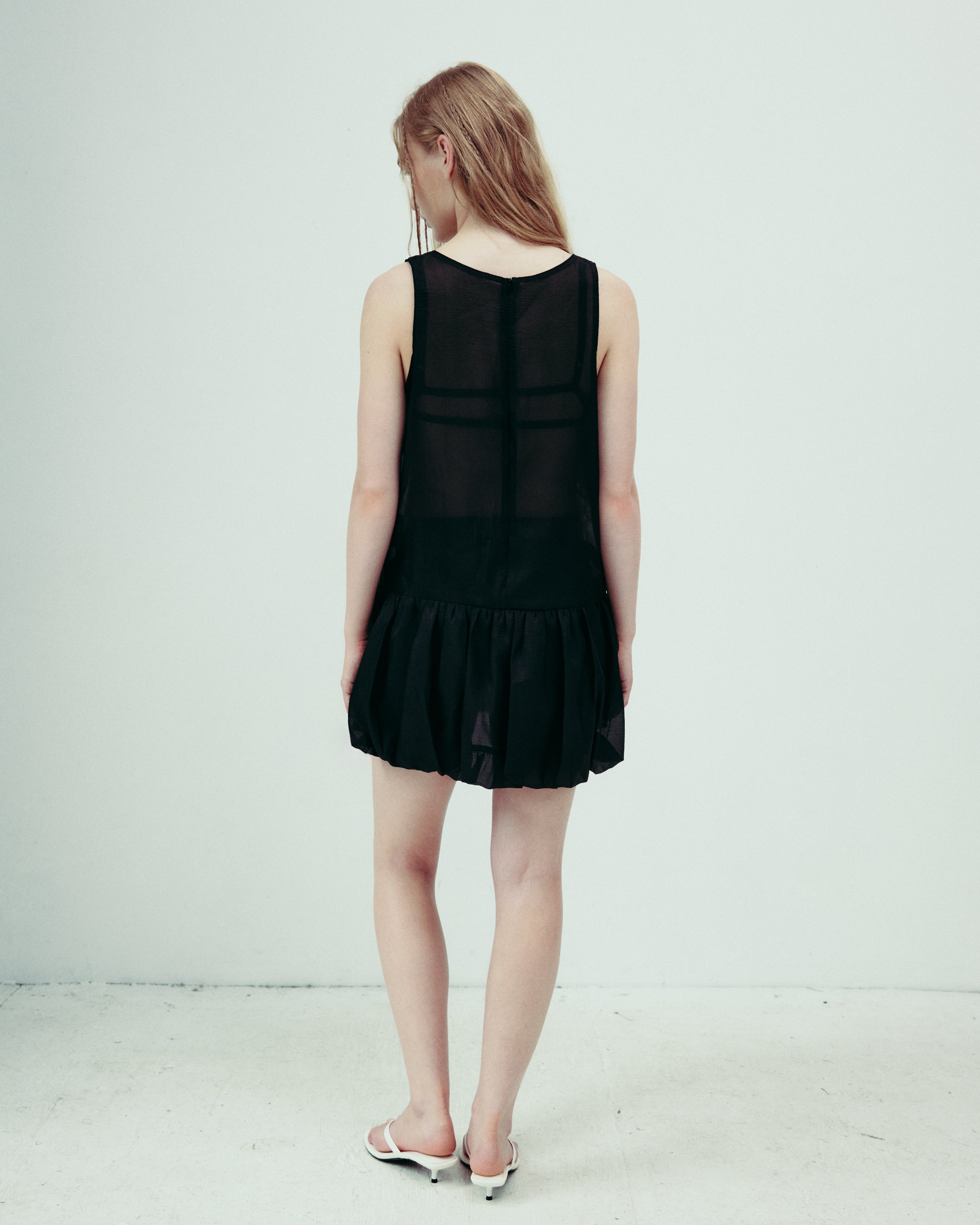 DROP EDITION Sheer Balloon Dress