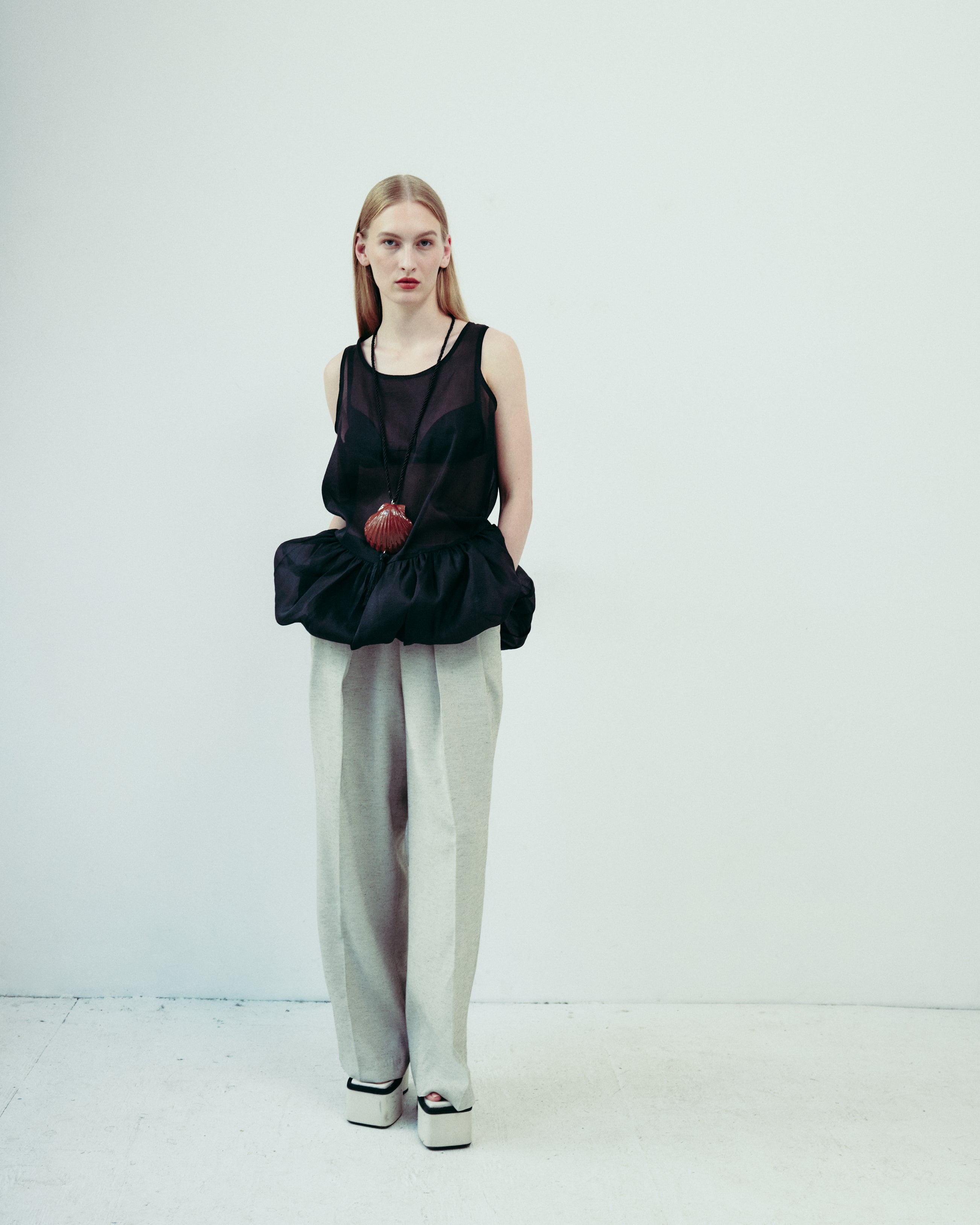 DROP EDITION Sheer Balloon Dress