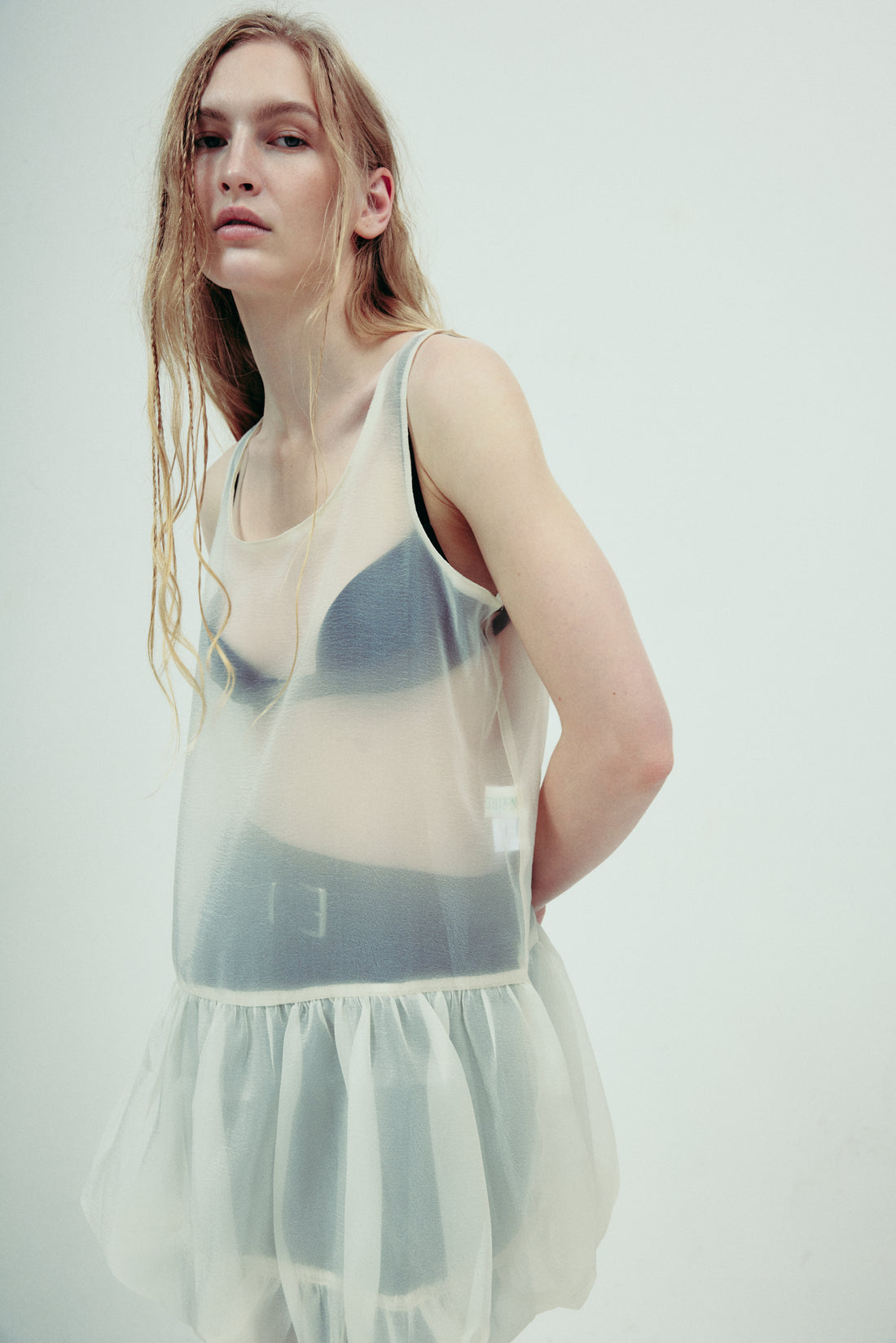 DROP EDITION Sheer Balloon Dress