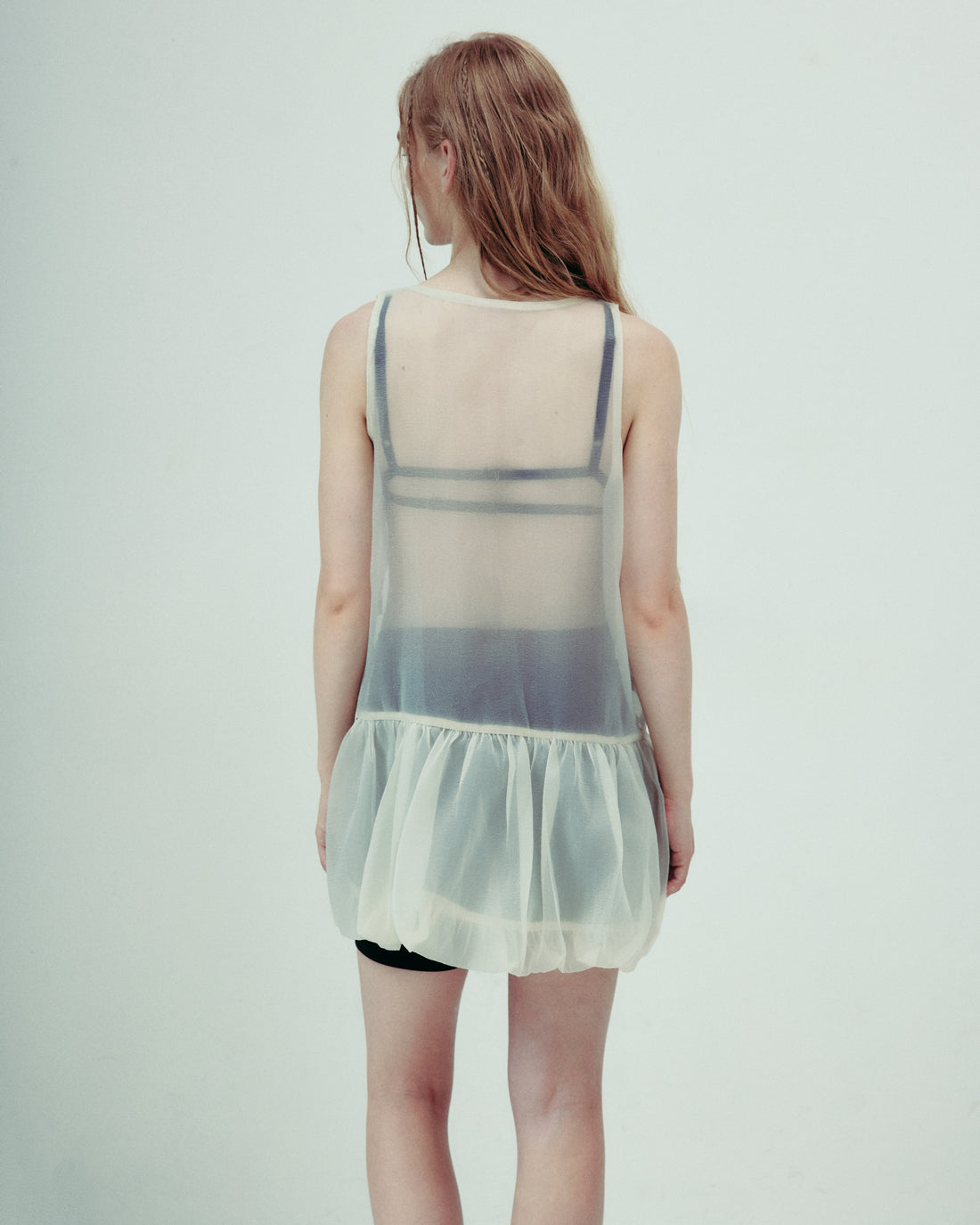 DROP EDITION Sheer Balloon Dress