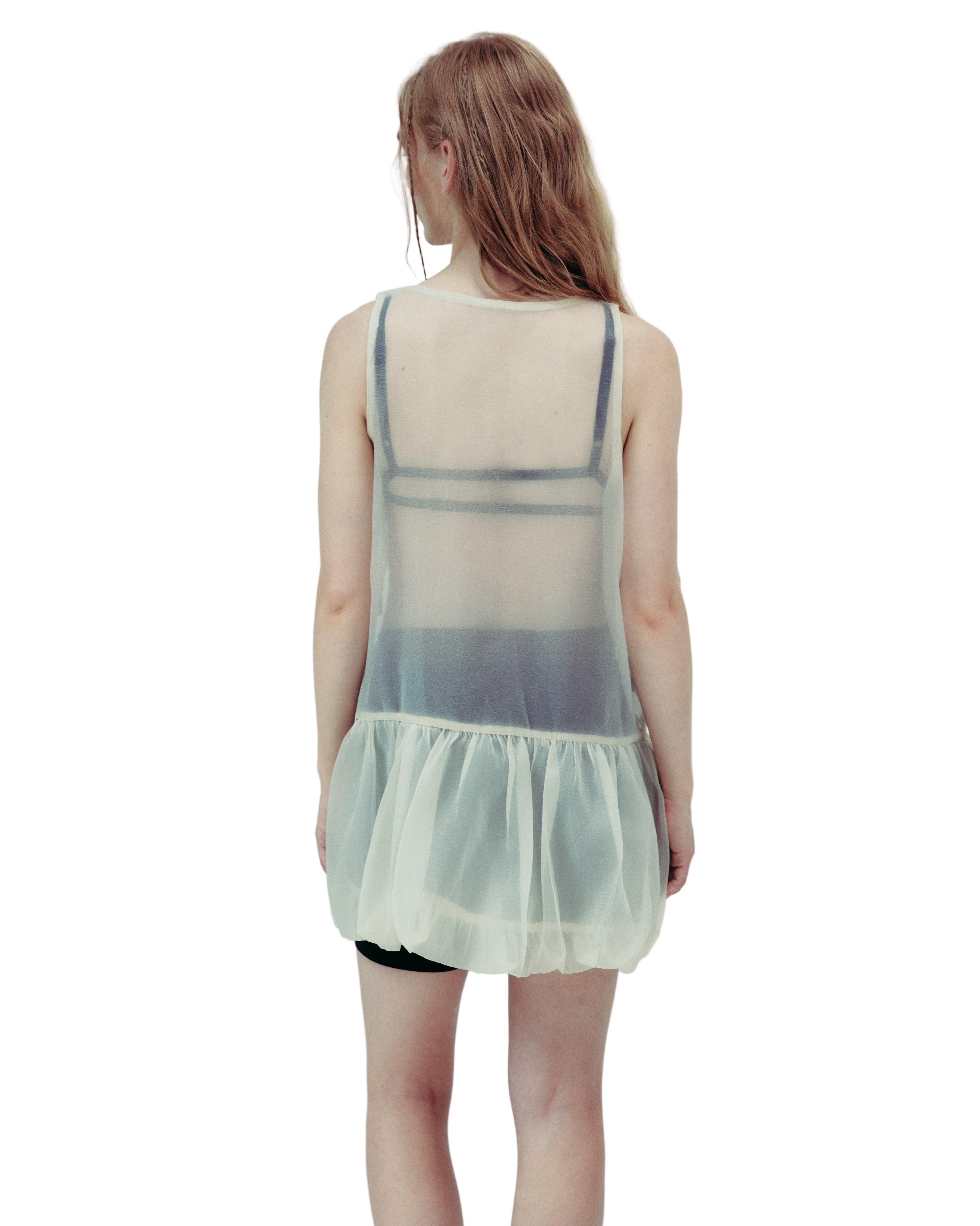 DROP EDITION Sheer Balloon Dress