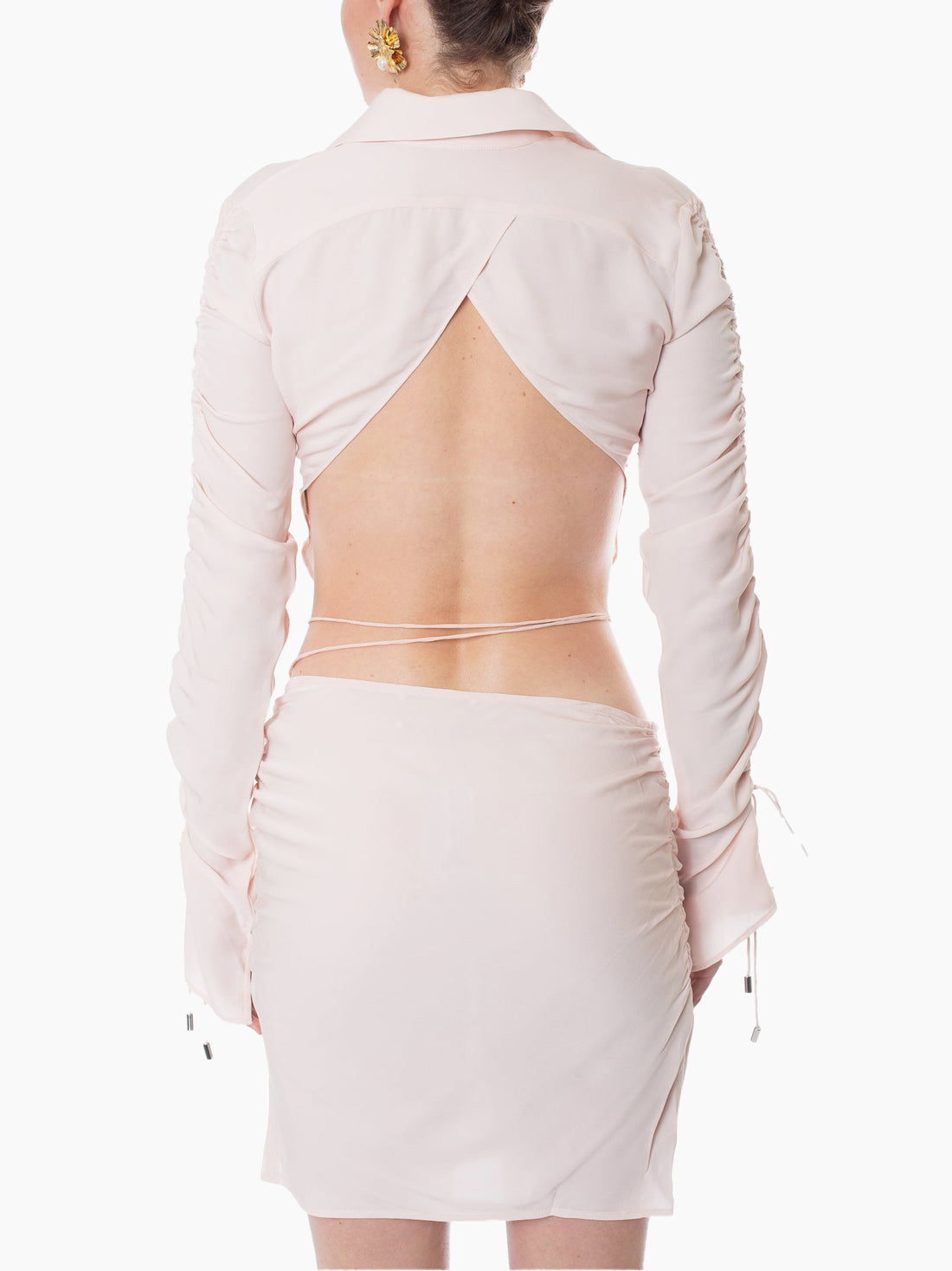 HAN WEN STUDIO Silk Strappy Mini Skirt