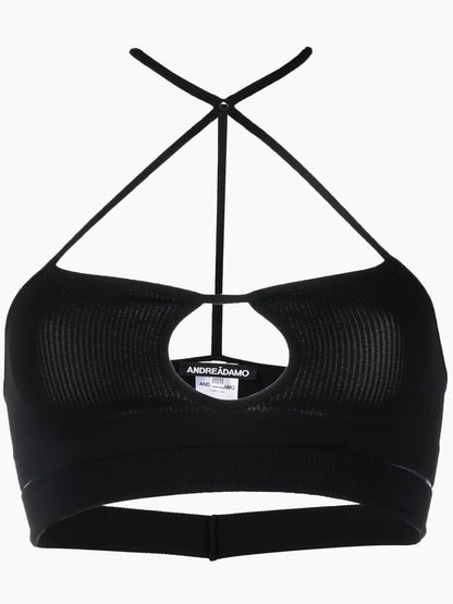 ANDREADAMO Ribbed Jersey Bra With Strappy Details