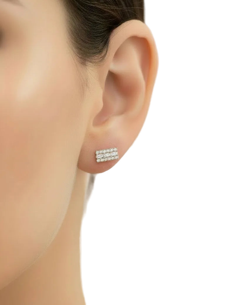 ANEV Rectangle Baguette Dia Stud