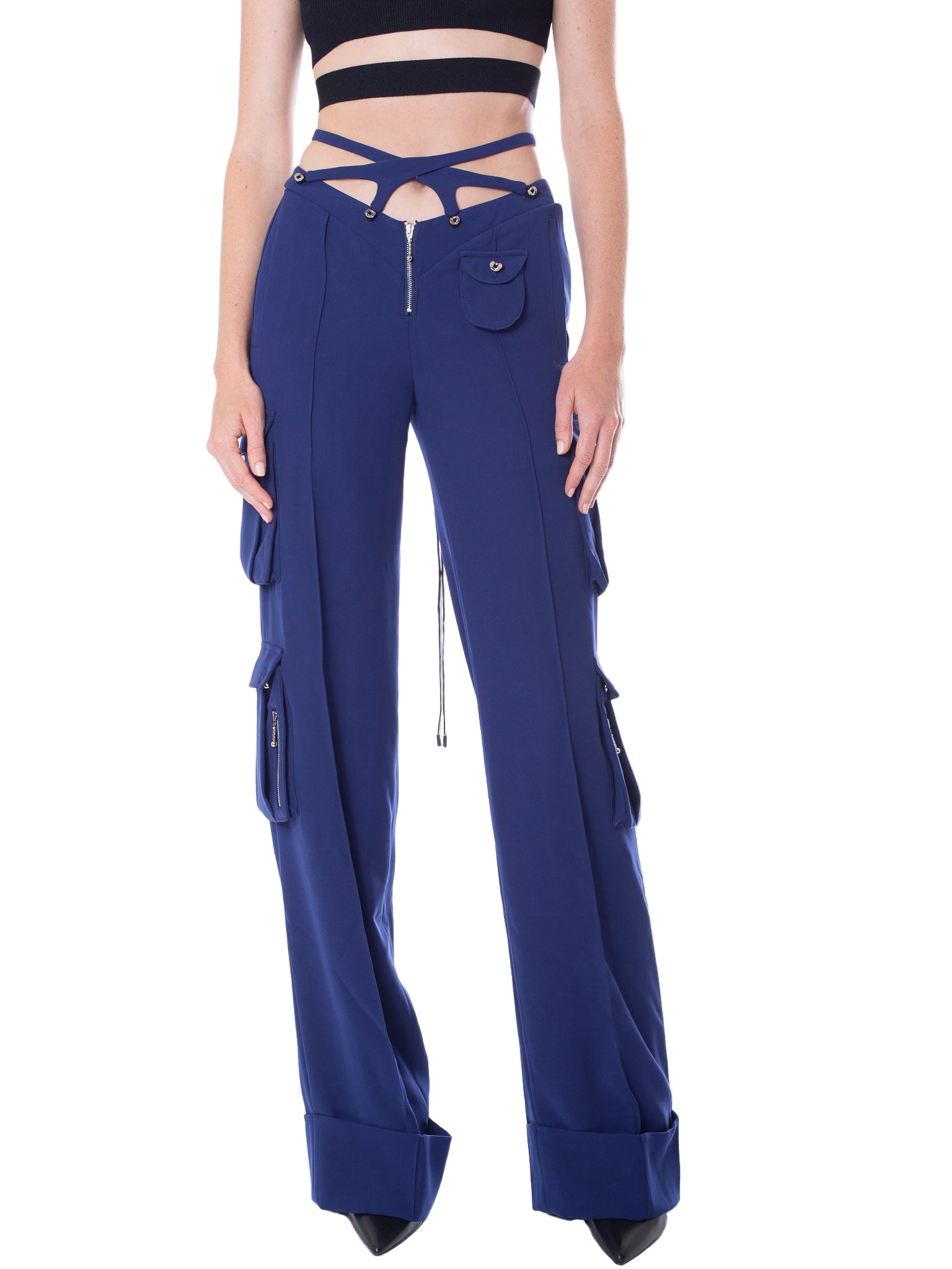 HAN WEN STUDIO V-waist Cargo Pant with Detachable Strappy Waistbands