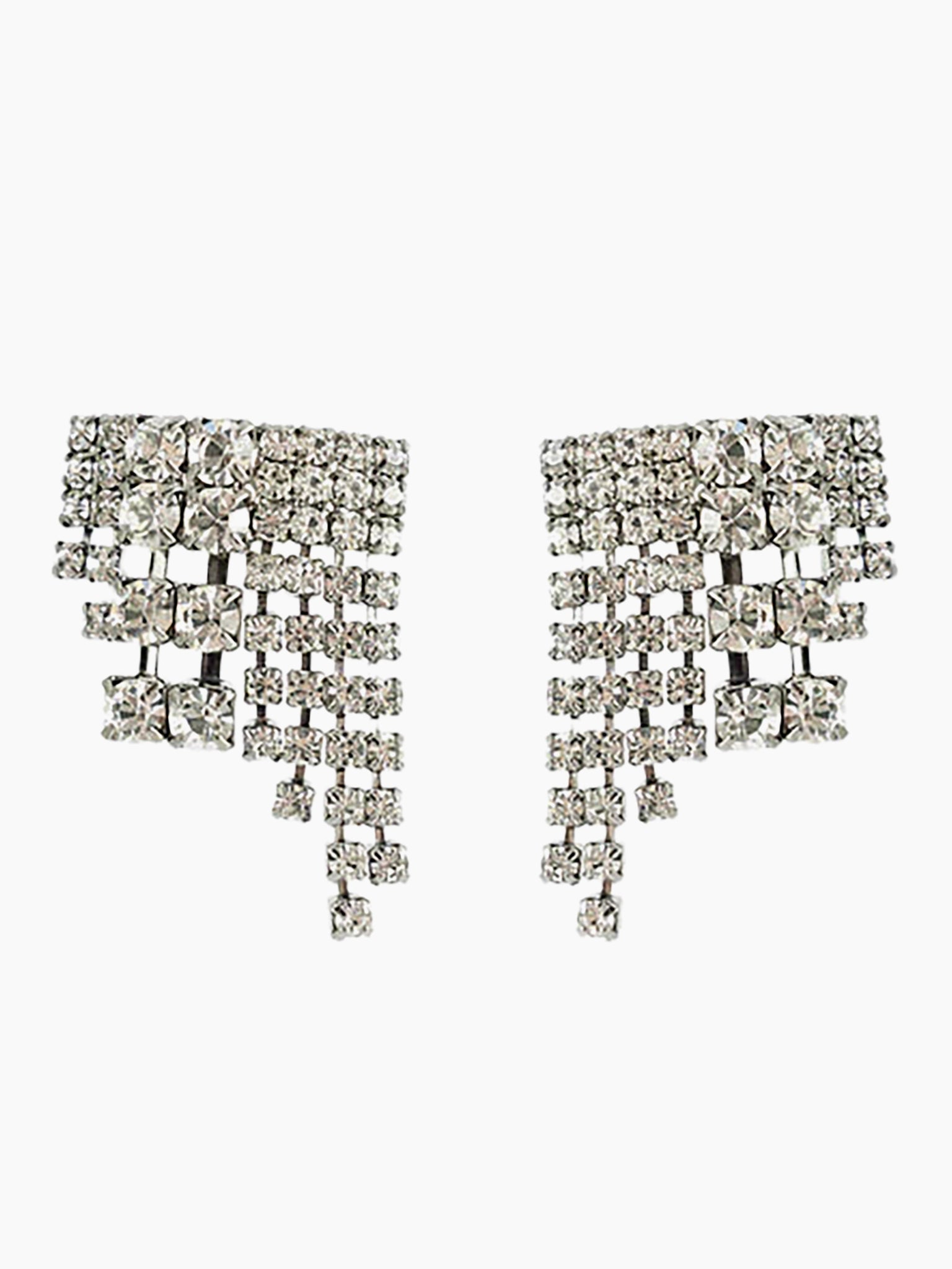 HELENE ZUBELDIA BO621 Crystal Square Mini Waterfall Earrings