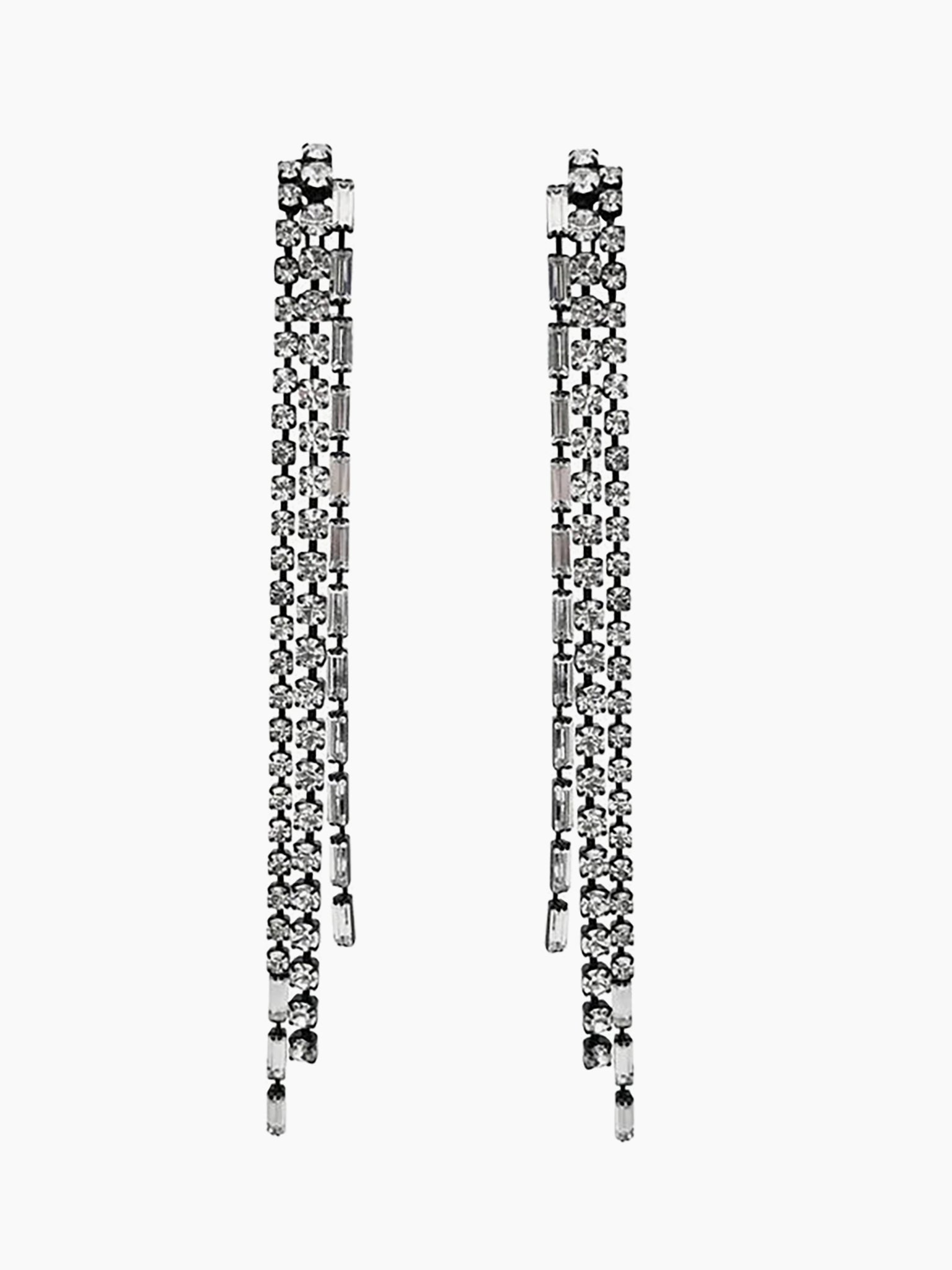 HELENE ZUBELDIA BO965 Long Waterfall Baguette Earrings