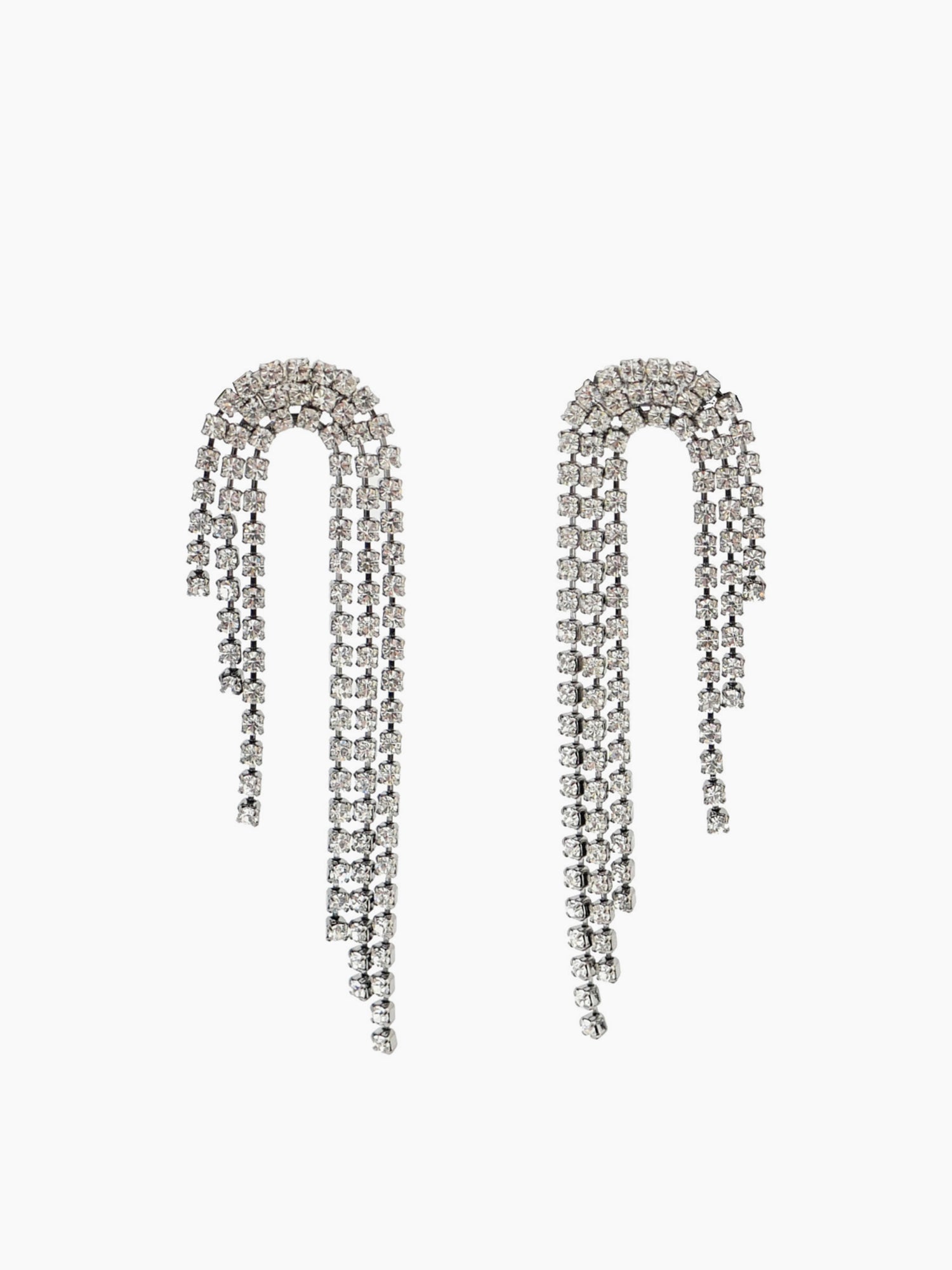 HELENE ZUBELDIA Crystal Waterfall Arch Earrings