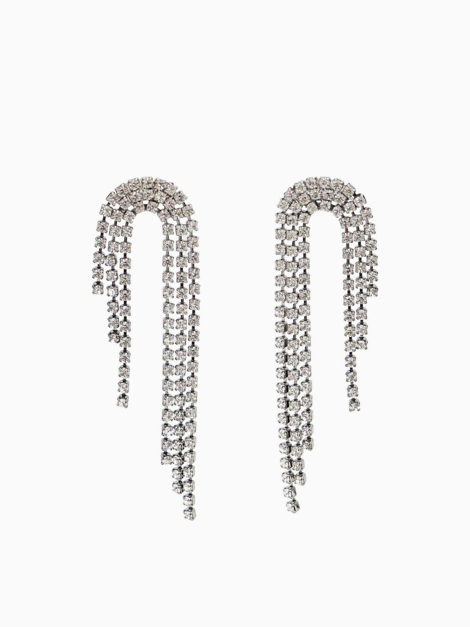 HELENE ZUBELDIA Crystal Waterfall Arch Earrings