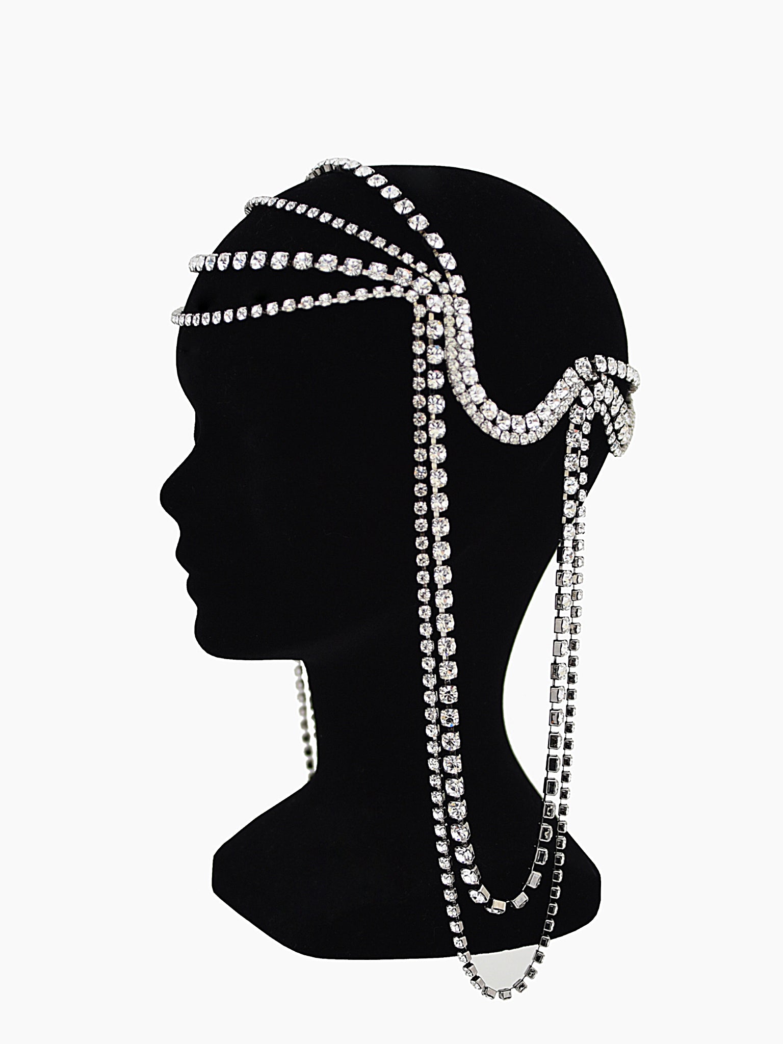 HELENE ZUBELDIA Crystal Waterfall Head Crown / Harness