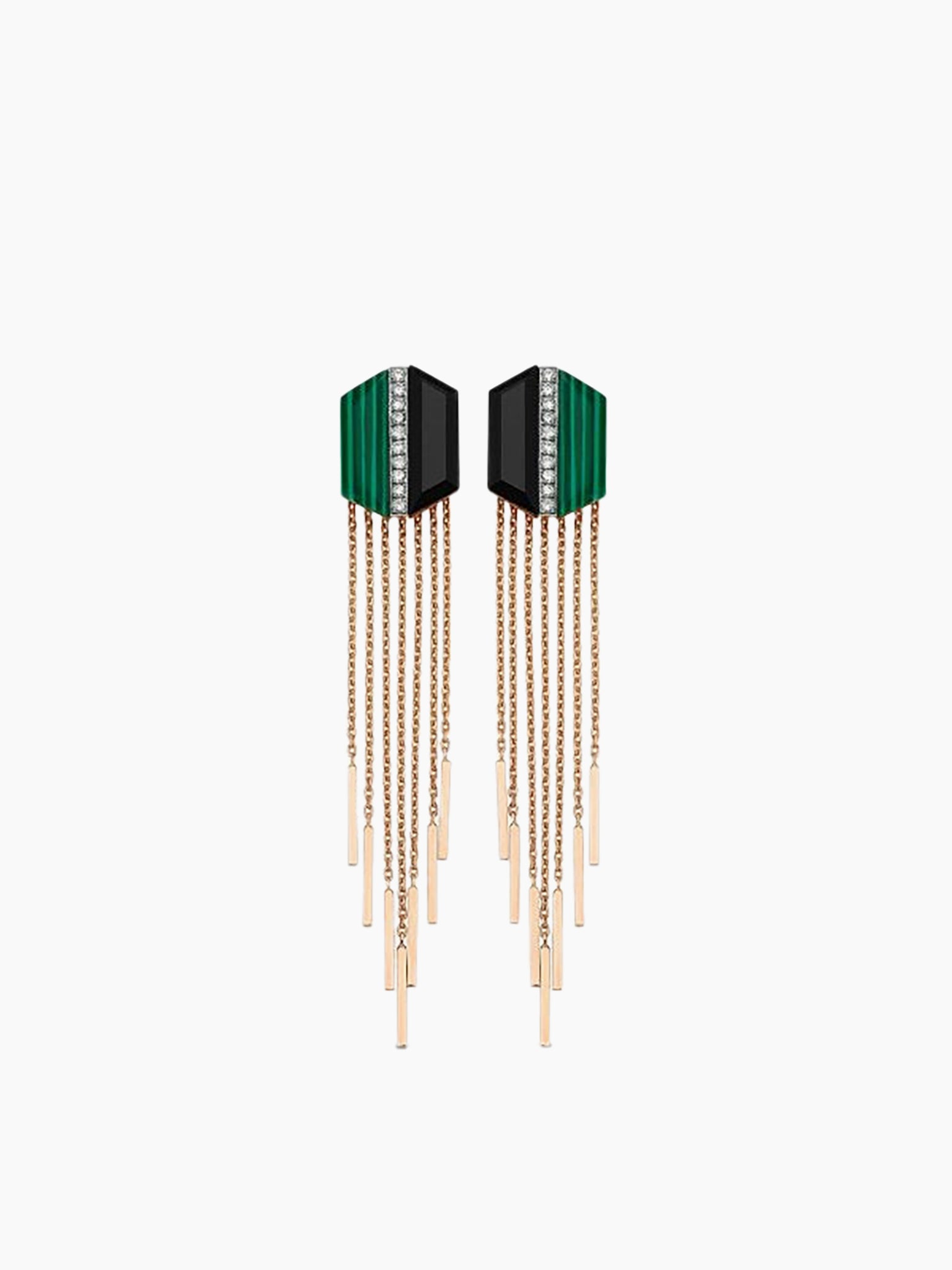 MELIS GORAL Deep Space Malachite & Onyx Earrings
