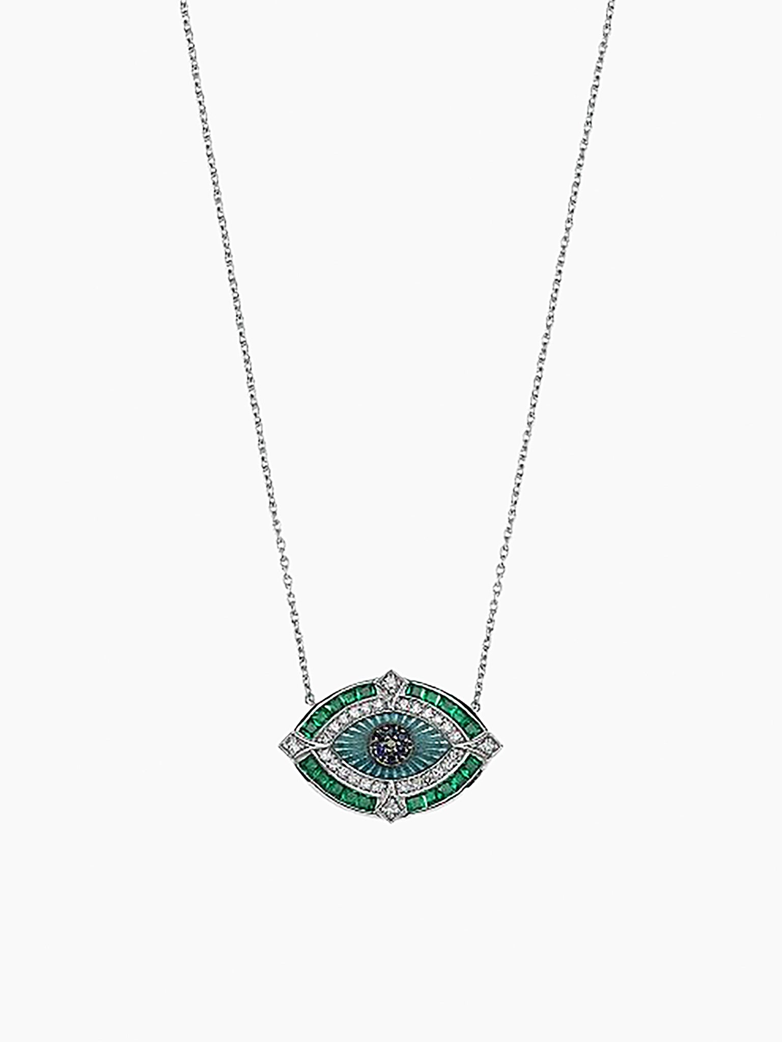 MELIS GORAL Guardian Sapphire &amp; Tsavorite Diamonds Necklace