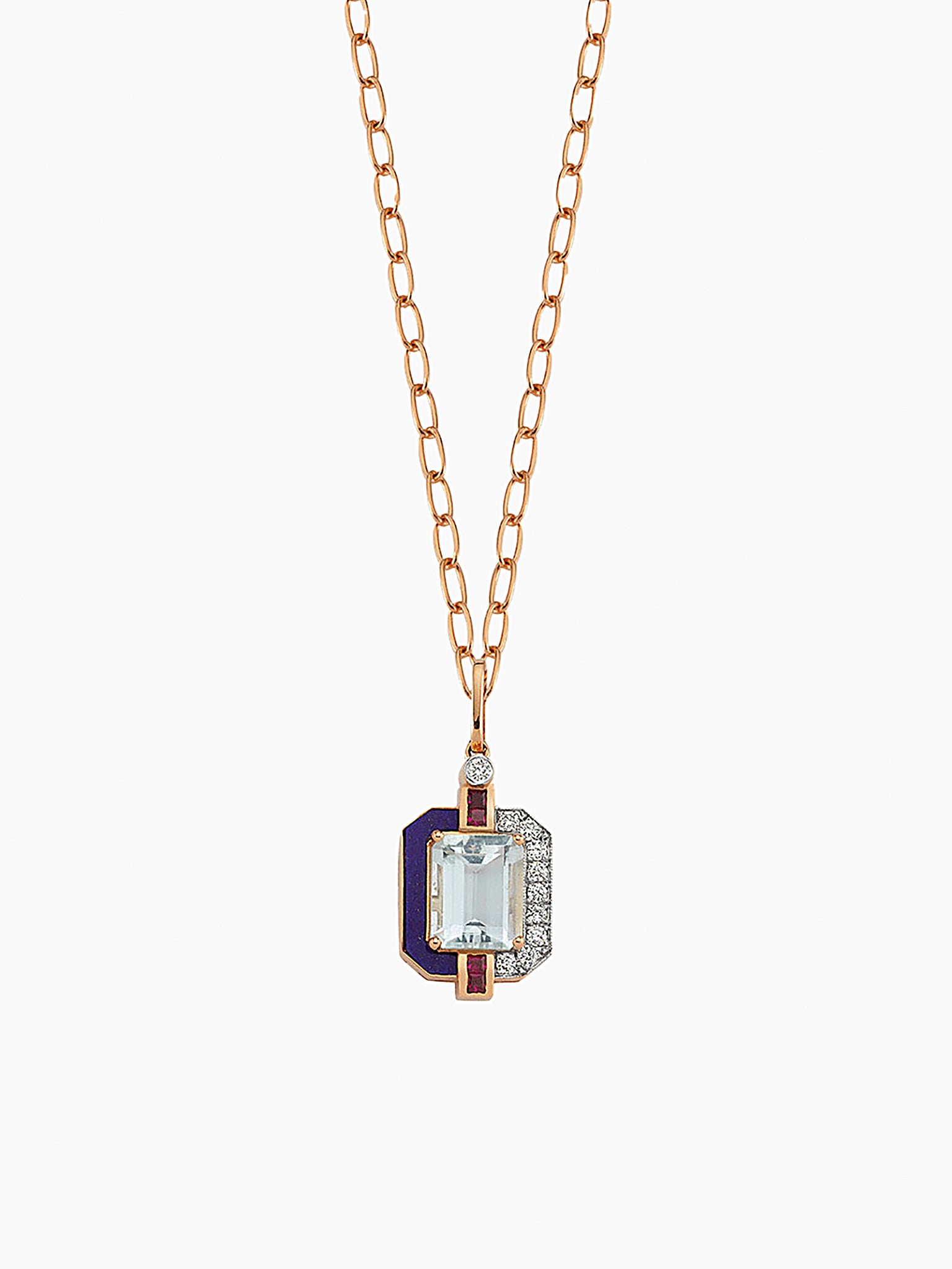 MELIS GORAL Luna Luce Aqua Marine Necklace
