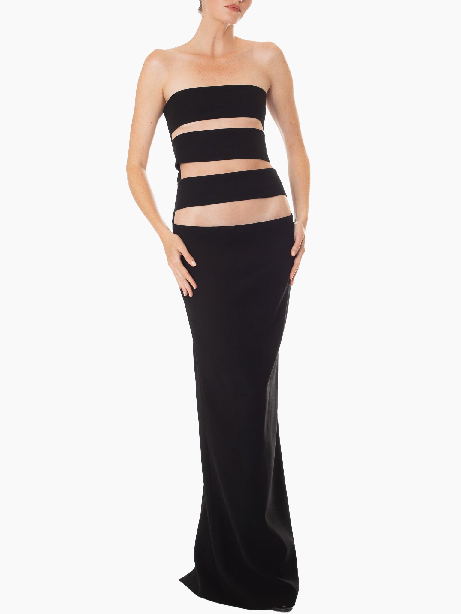 MONOT Horizontal Cutout Bandage Maxi Dress