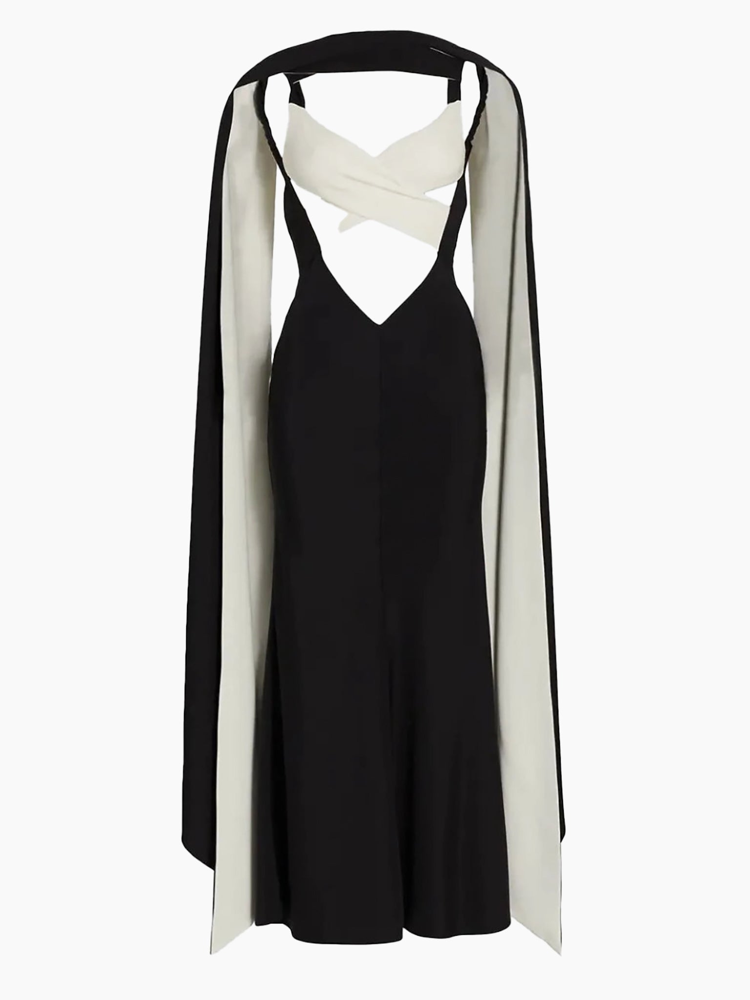 RODARTE Silk Crepe Dress with Crossover Cape