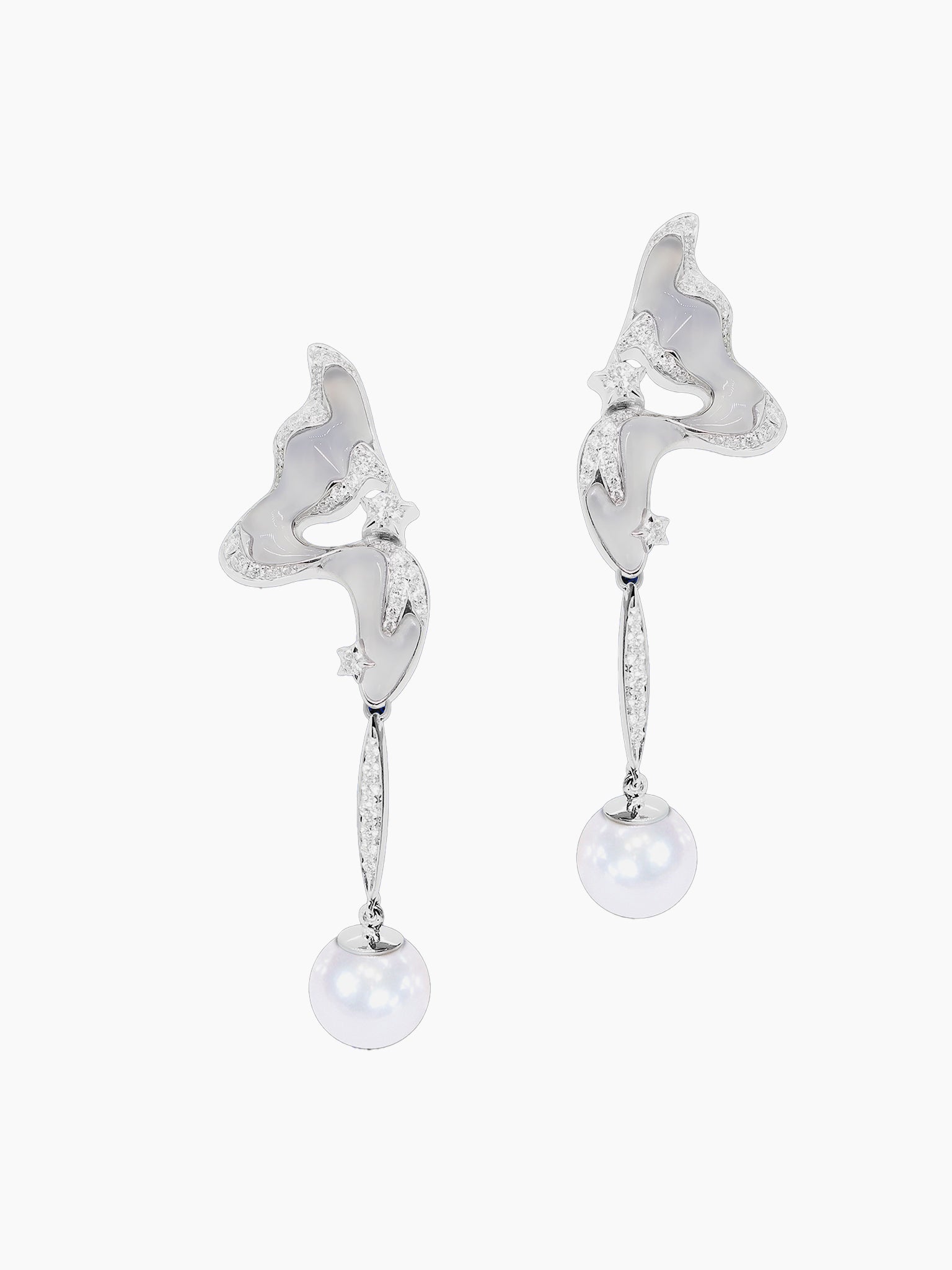 SIMONE Akoya Pearl Diamonds Earrings