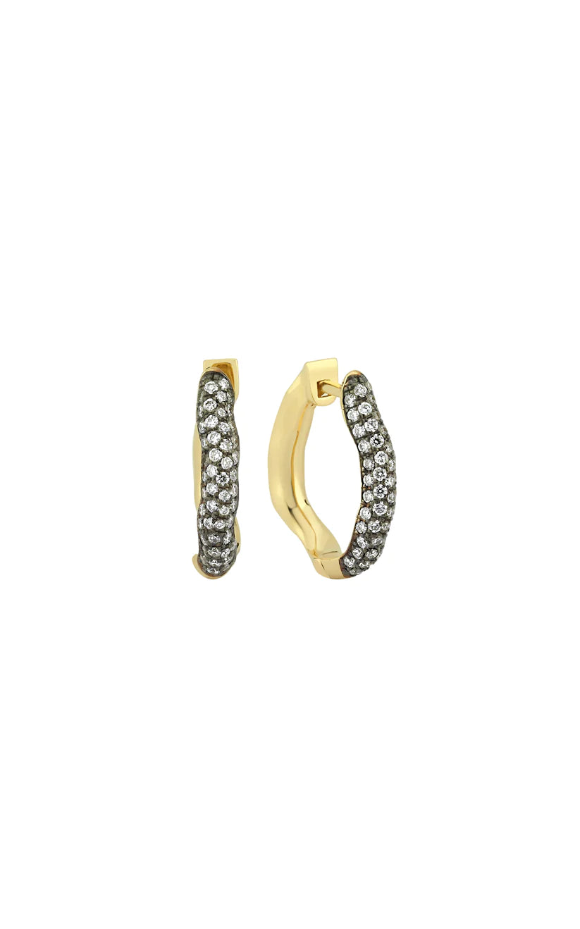 CHARMS COMPANY Small Rebellion Sigle Hoop with Pave Diamonds