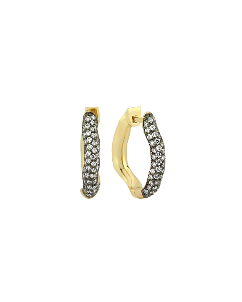 CHARMS COMPANY Small Rebellion Sigle Hoop with Pave Diamonds