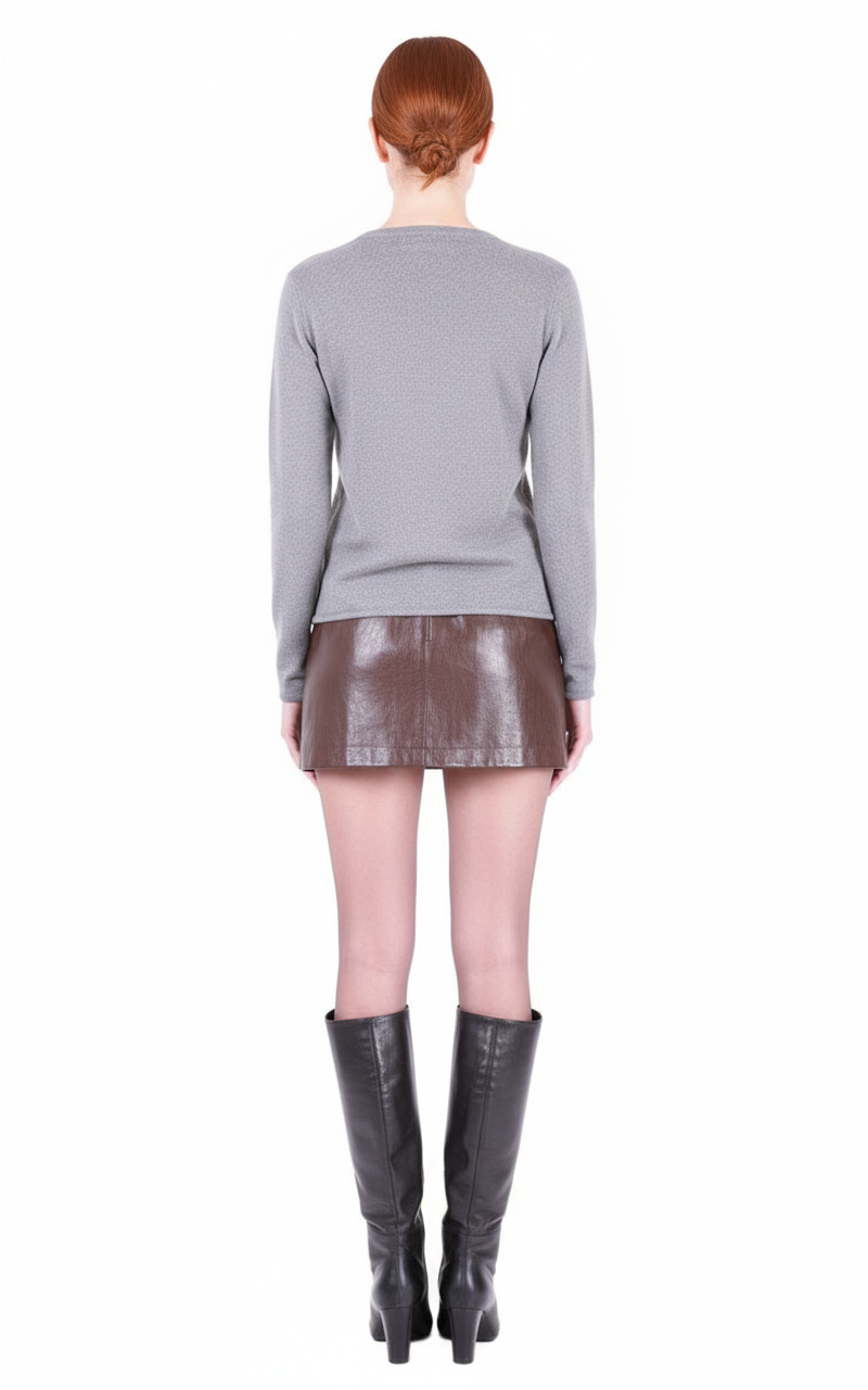 MAJESTIC FILATURES Long Sleeve Cashmere Crewneck Grey