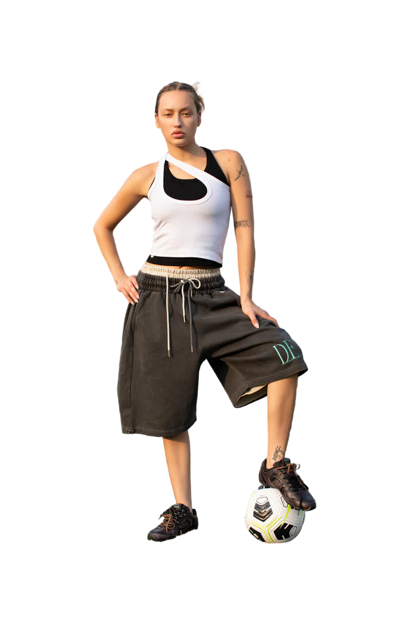 DROP EDITION FOLDABLE SWEAT SHORTS CHARCOAL