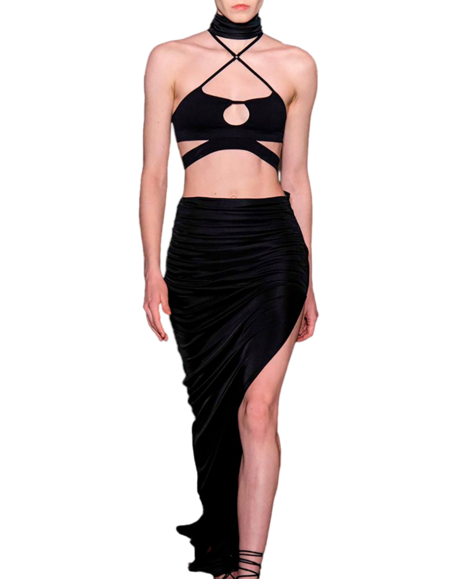 ANDREADAMO Ribbed Jersey Bra With Strappy Details