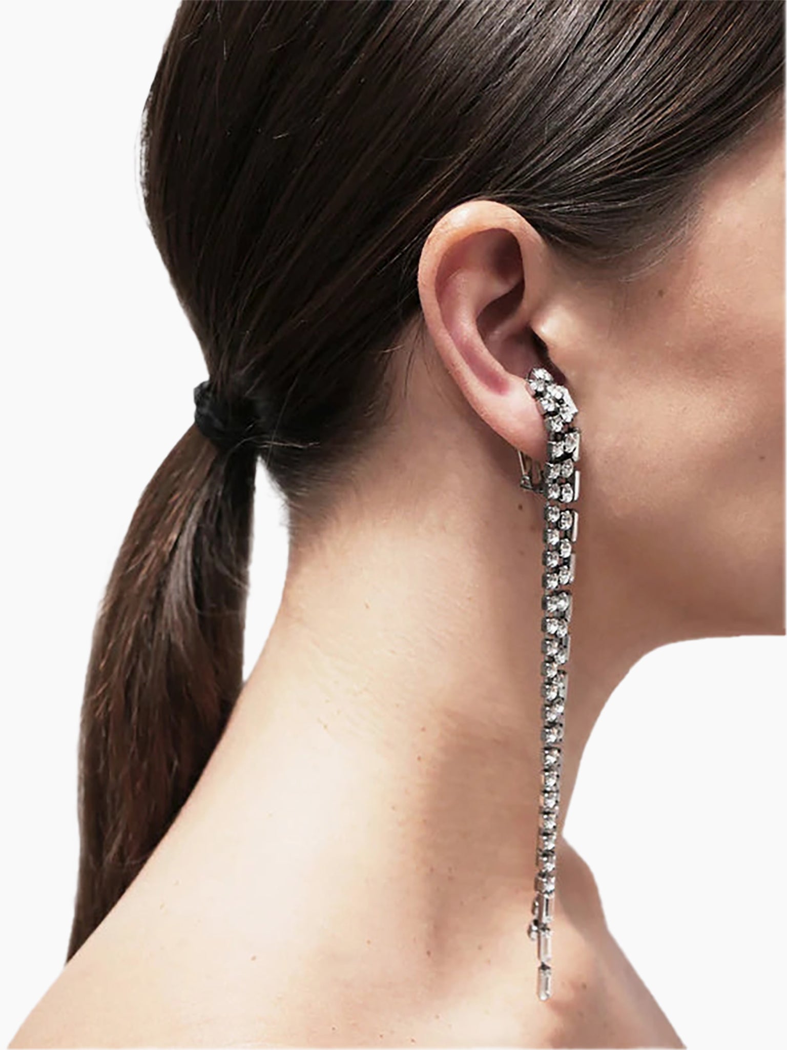 HELENE ZUBELDIA BO965 Long Waterfall Baguette Earrings