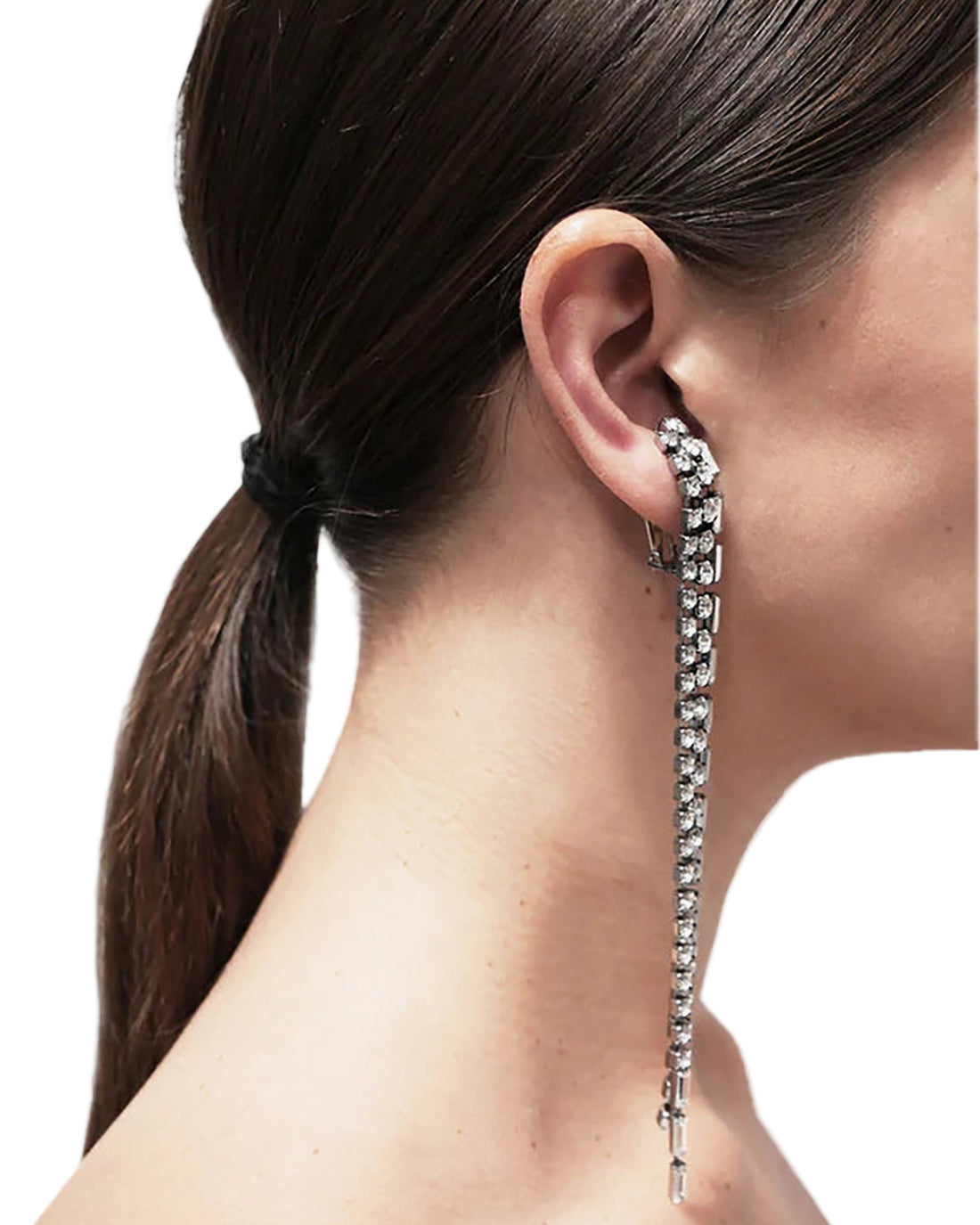 HELENE ZUBELDIA BO965 Long Waterfall Baguette Earrings