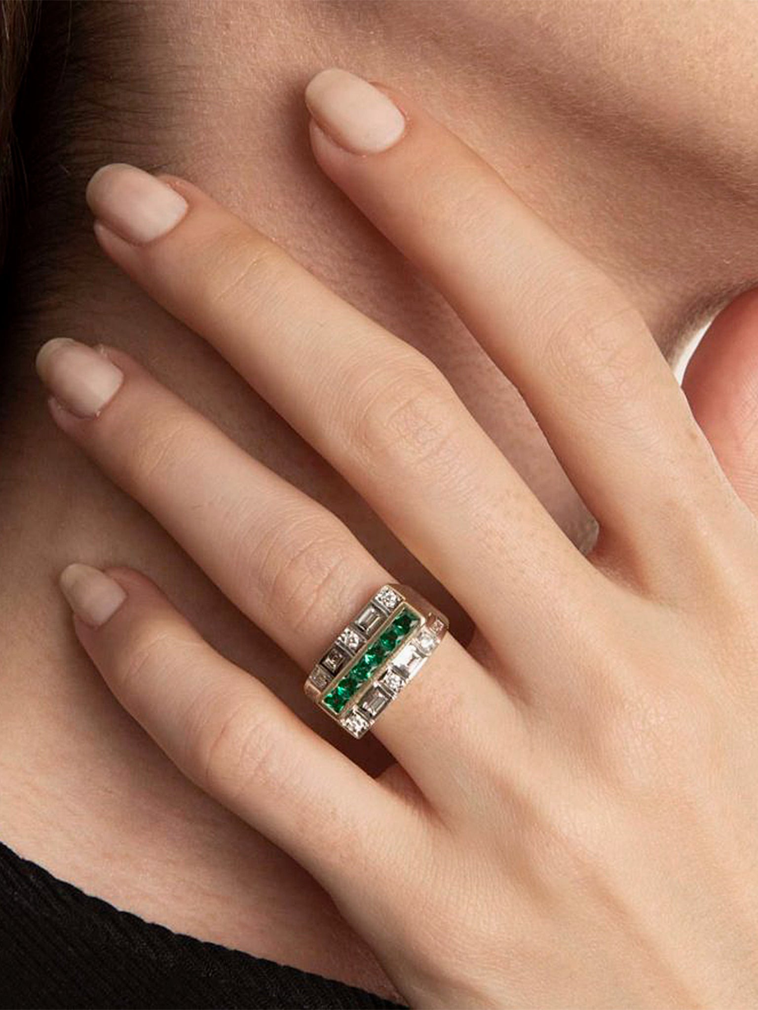 MELIS GORAL Mirror Tsavorite Diamond Ring