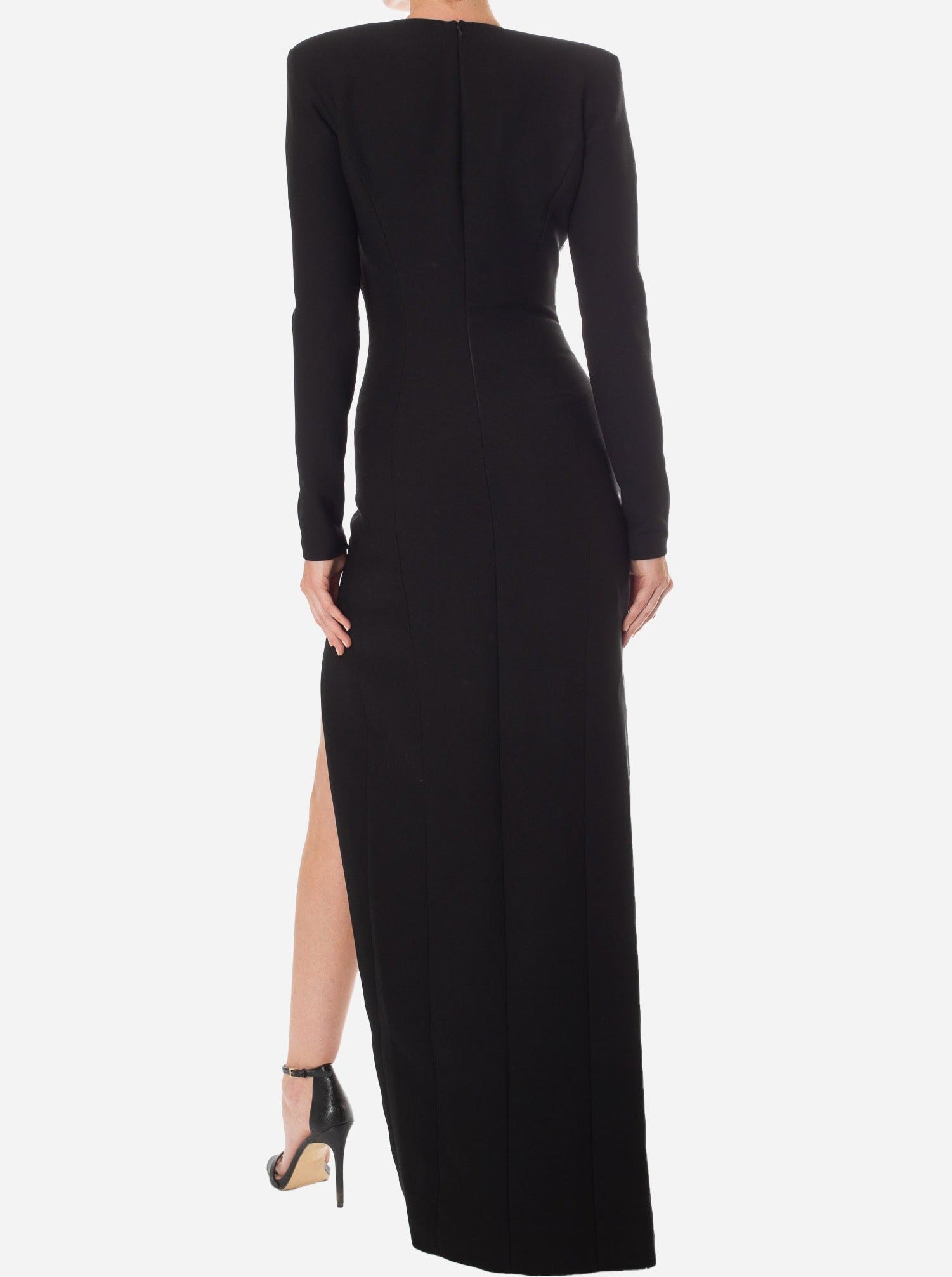 MONOT Asymmetrical V-Neck High Slit Dress