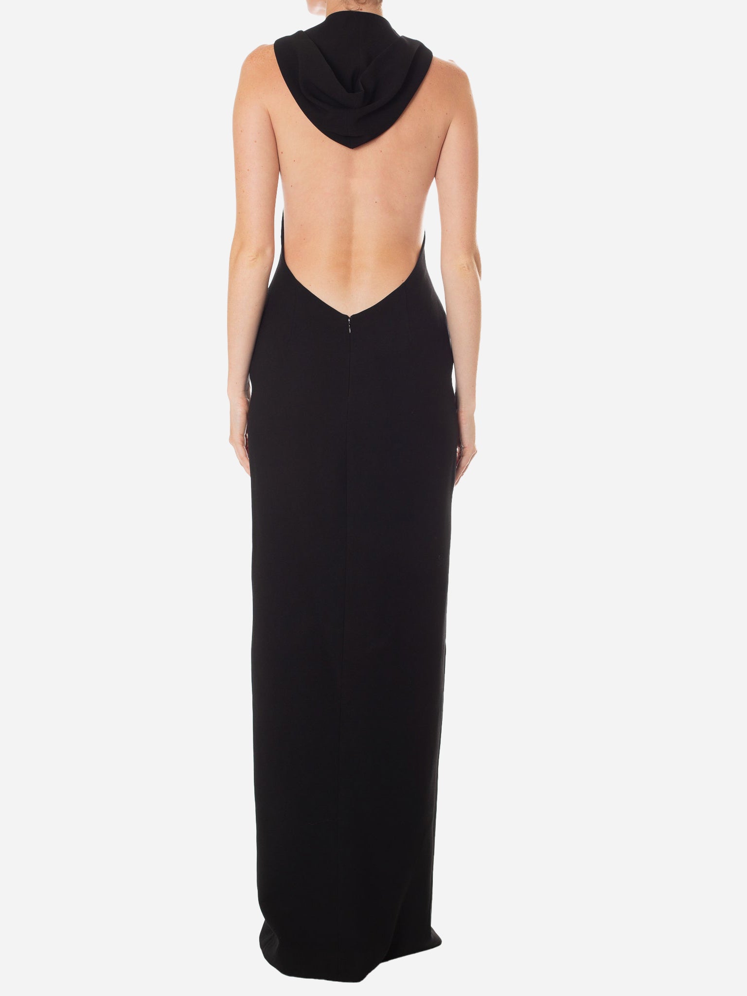 MONOT Hooded Halter Slit Maxi Dress