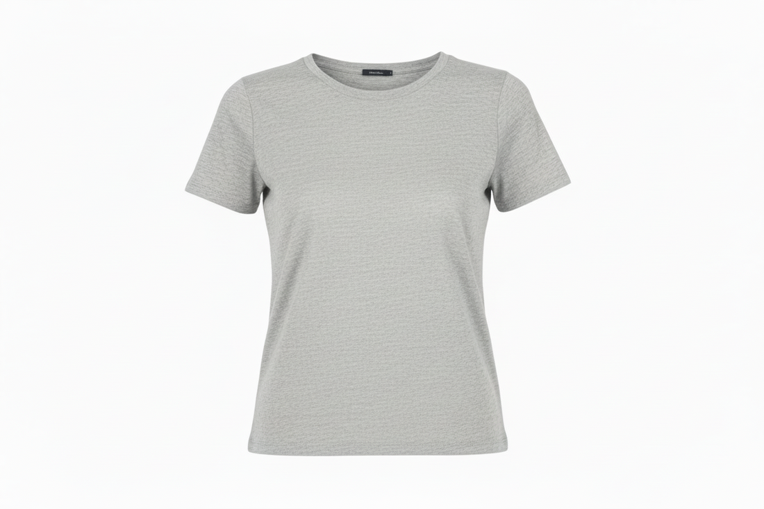 MAJESTIC FILATURES Short Sleeve Cashmere Crewneck Heather Grey