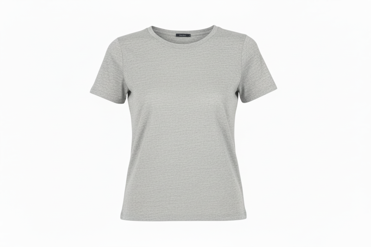 MAJESTIC FILATURES Short Sleeve Cashmere Crewneck Heather Grey
