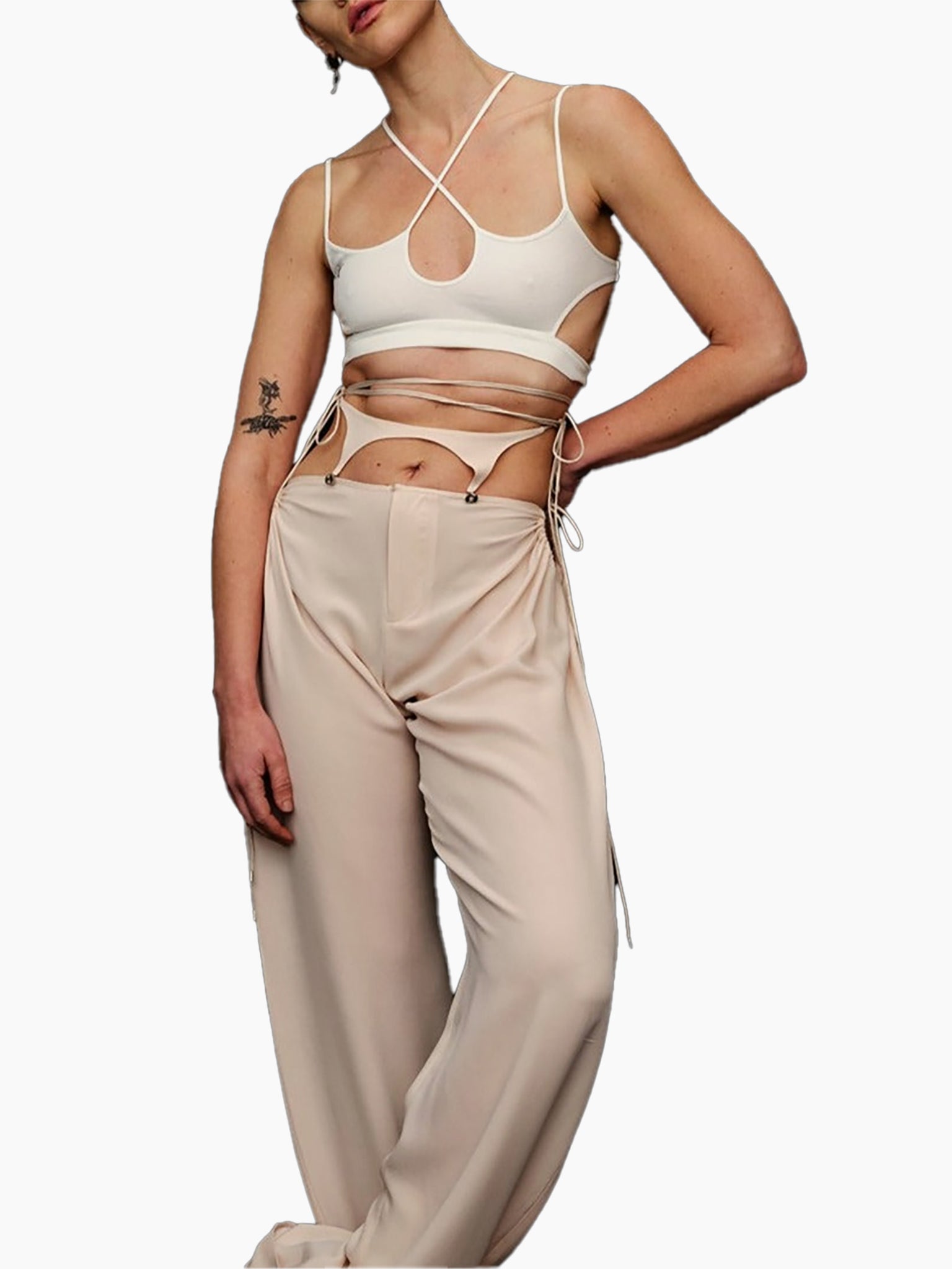 HAN WEN STUDIO Cotton Strappy Bra Top