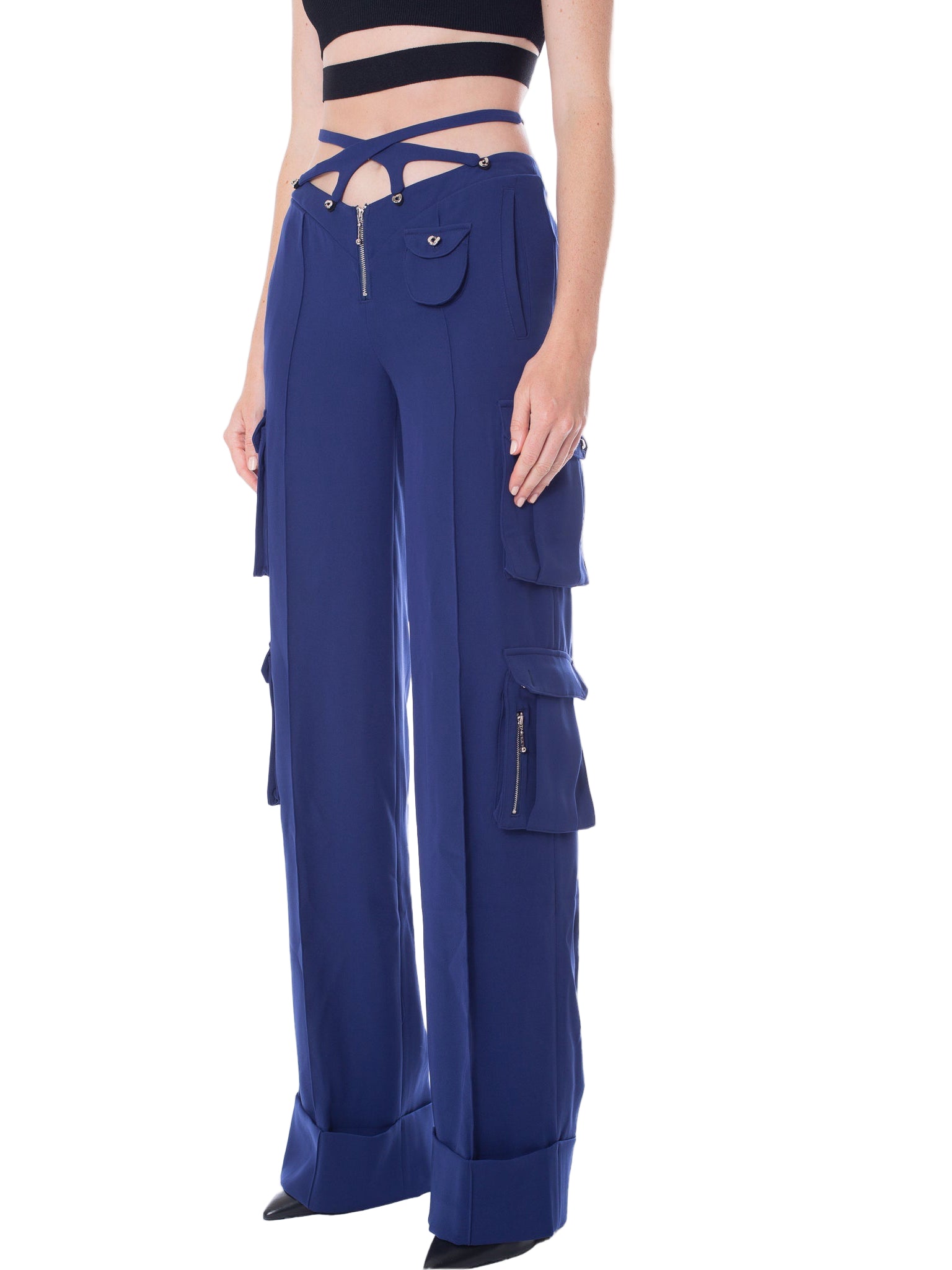 HAN WEN STUDIO V-waist Cargo Pant with Detachable Strappy Waistbands