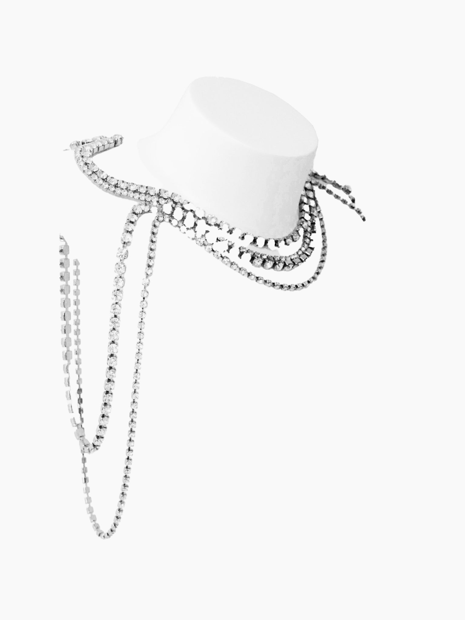 HELENE ZUBELDIA Crystal Waterfall Head Crown / Harness