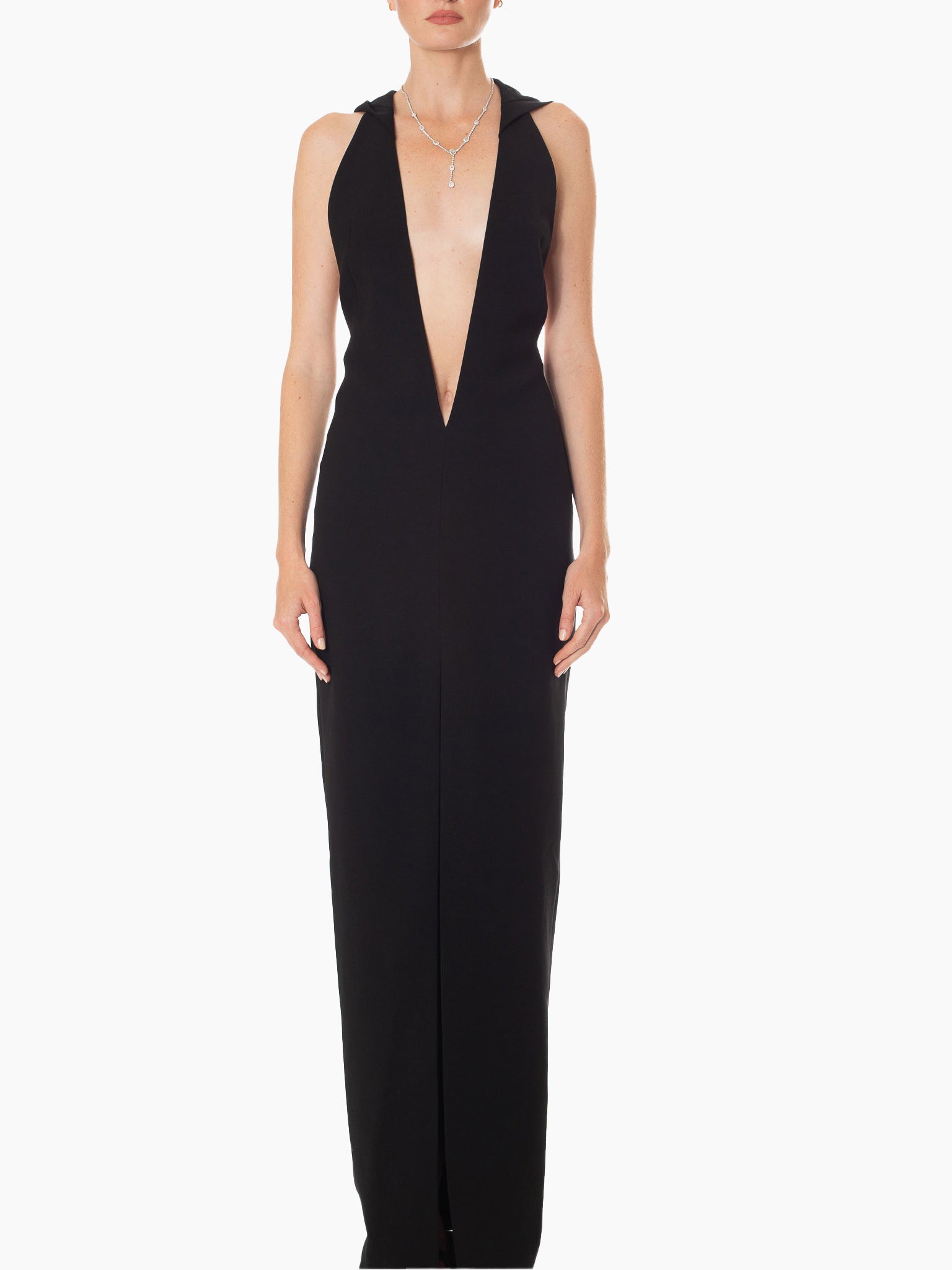 MONOT Hooded Halter Slit Maxi Dress