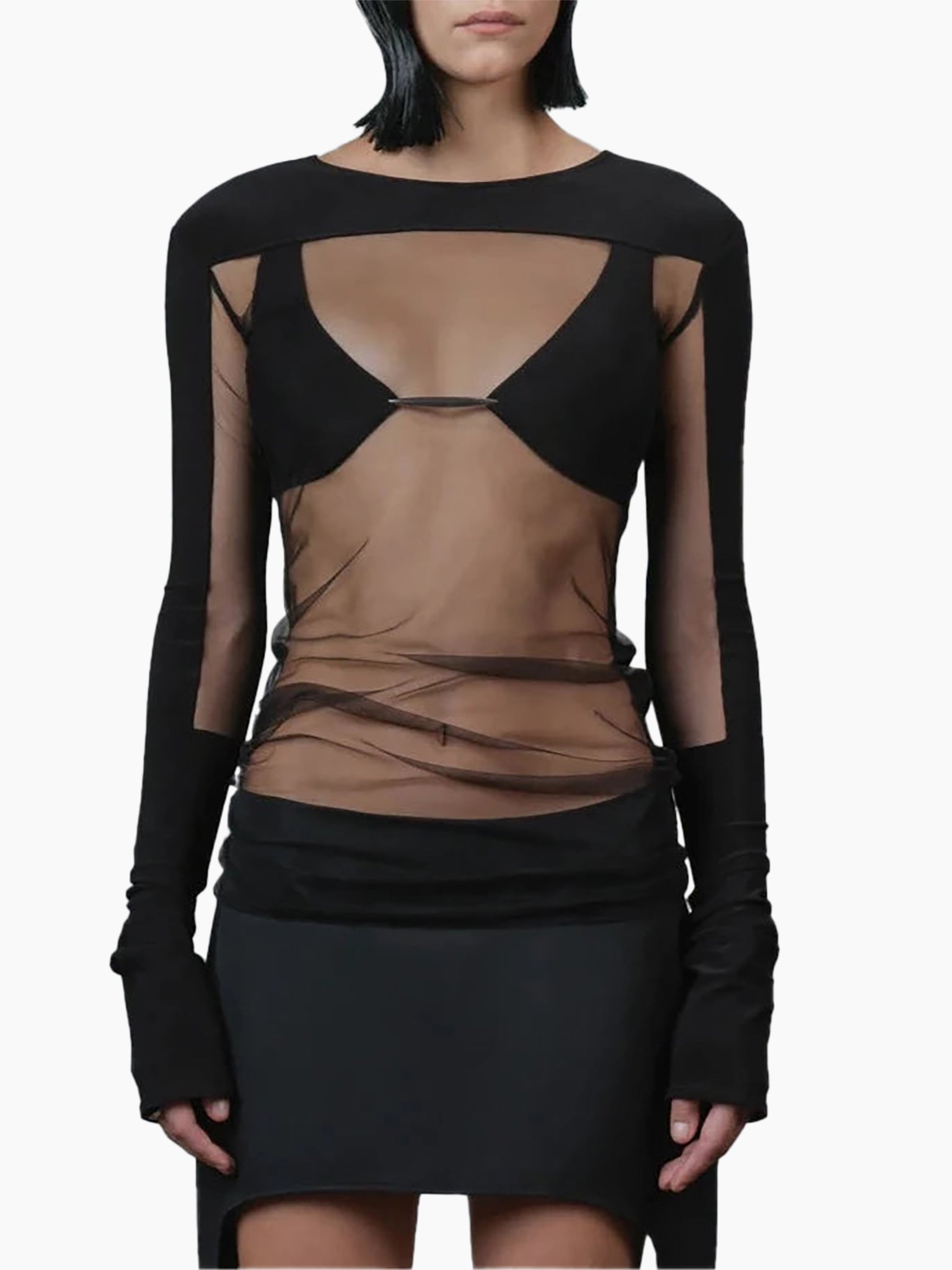 GRACE LING Square Cut Out Top