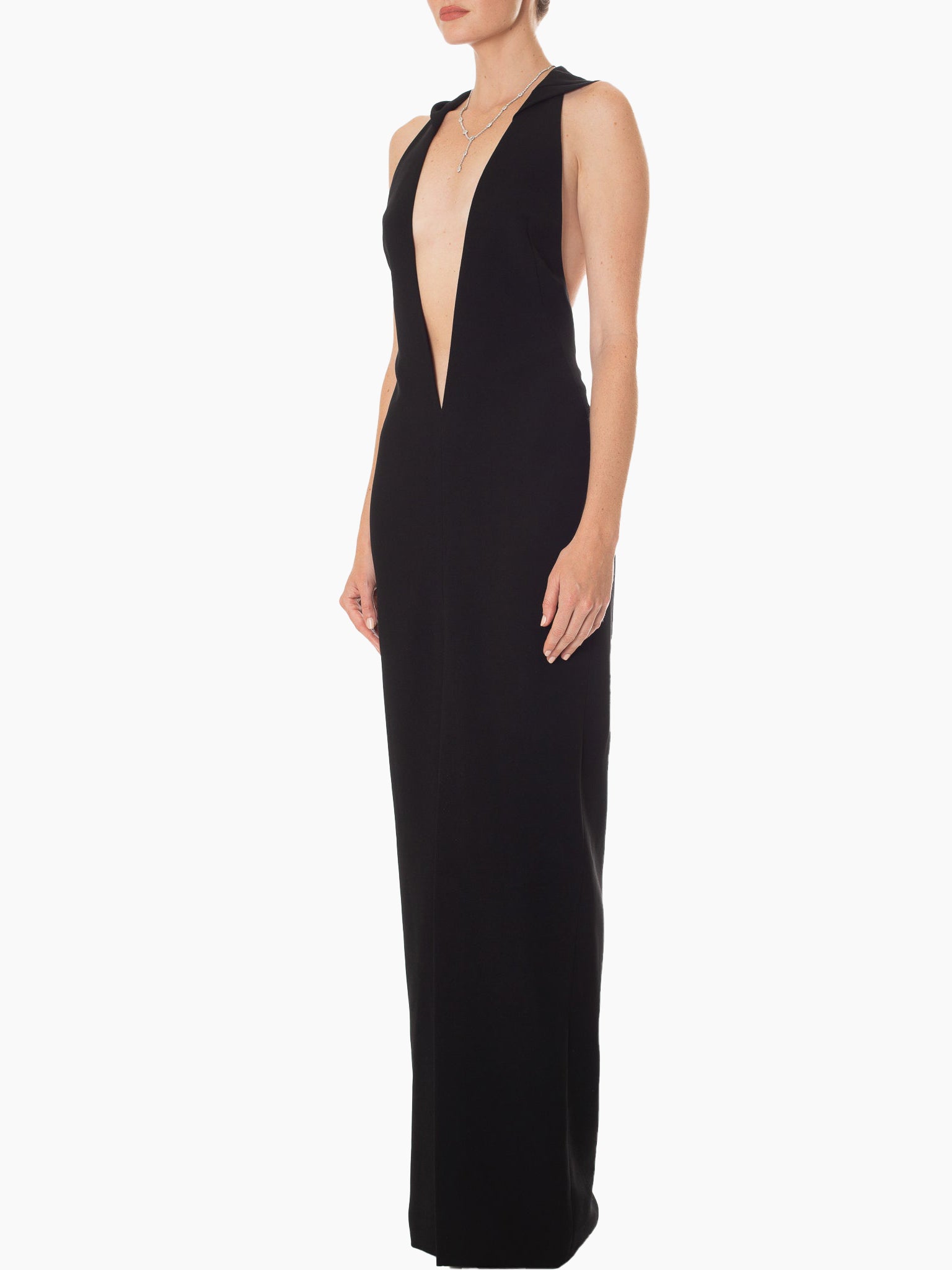 MONOT Hooded Halter Slit Maxi Dress