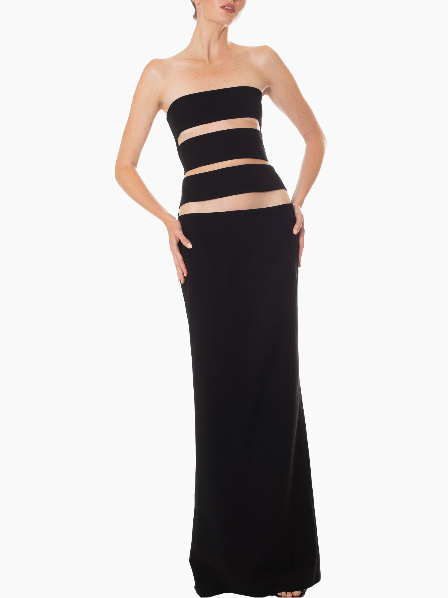 MONOT Horizontal Cutout Bandage Maxi Dress