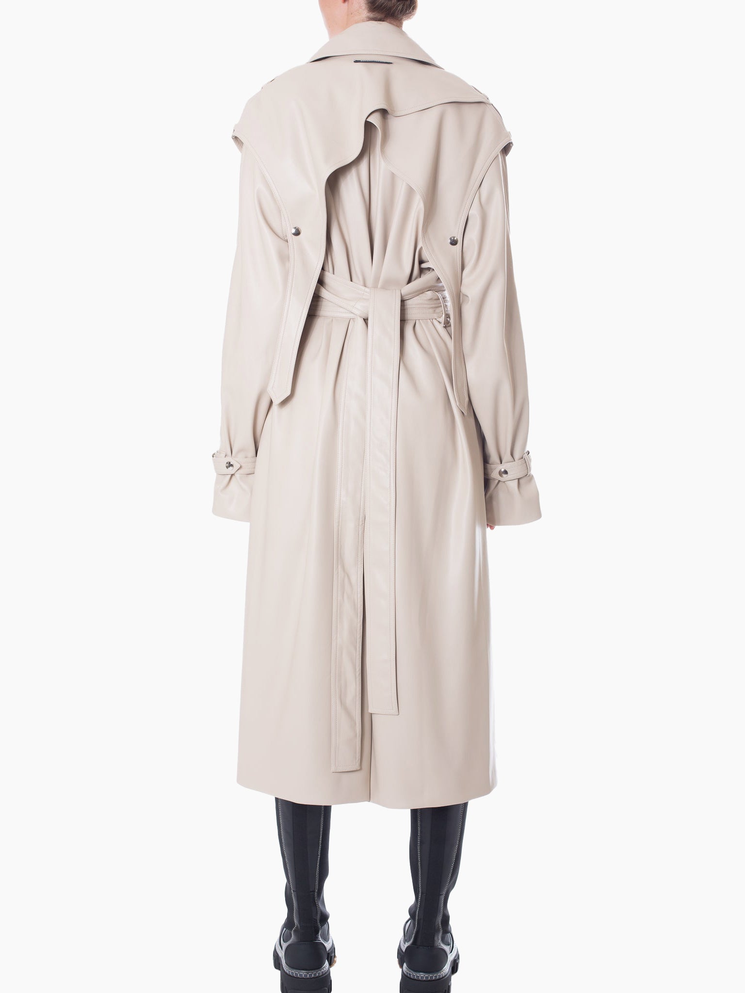 BOYAROVSKAYA Eco Leather Trench Coat