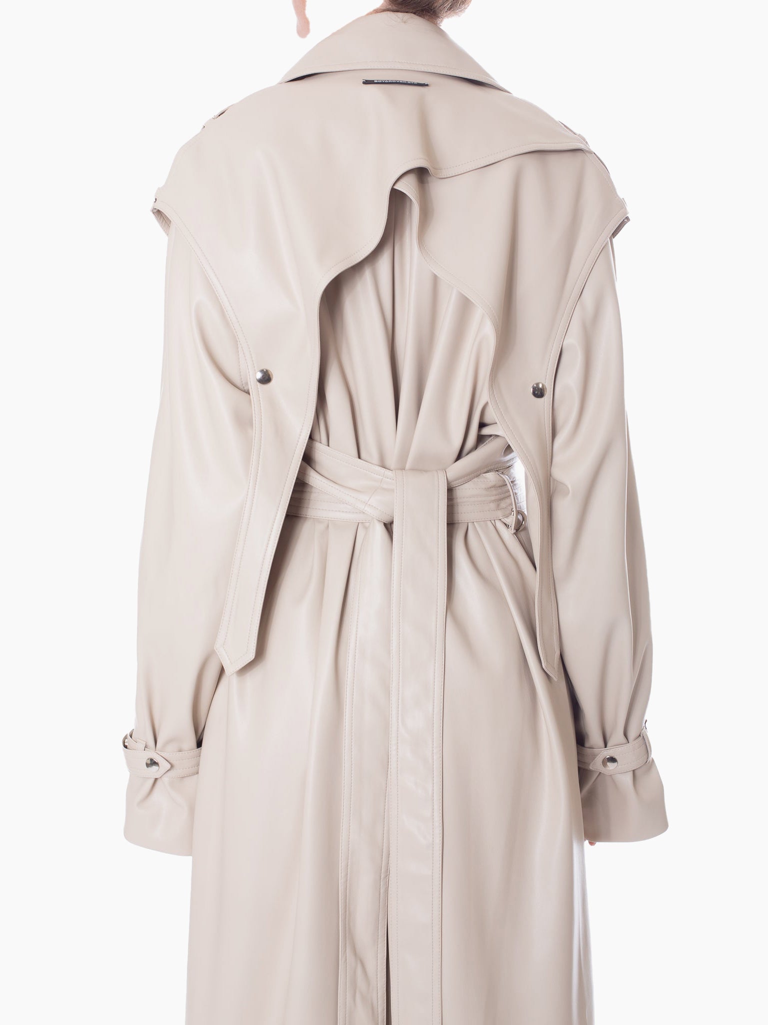 BOYAROVSKAYA Eco Leather Trench Coat