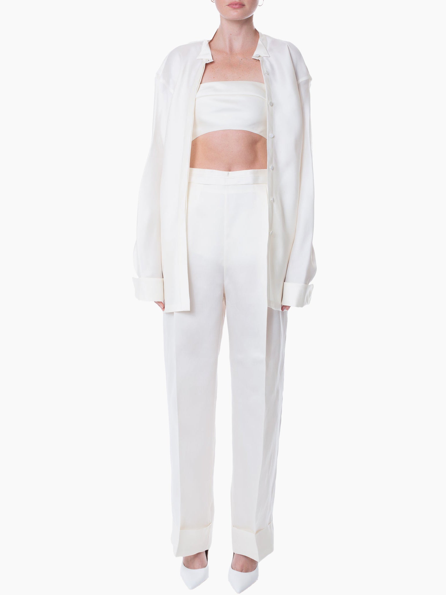 GIA STUDIOS Silk Straight Trousers