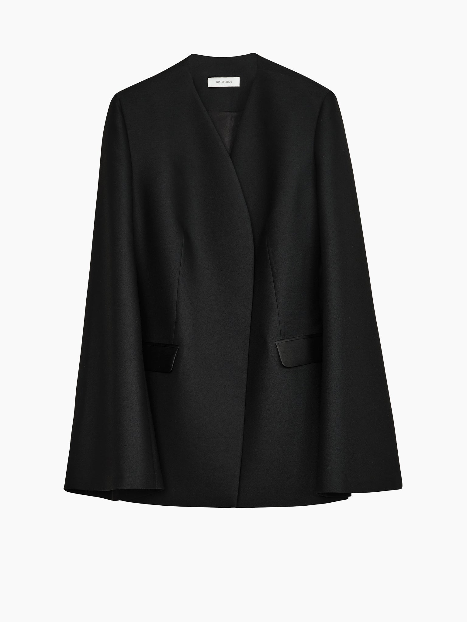 GIA STUDIOS Silk Wool Flared Sleeve Jacket