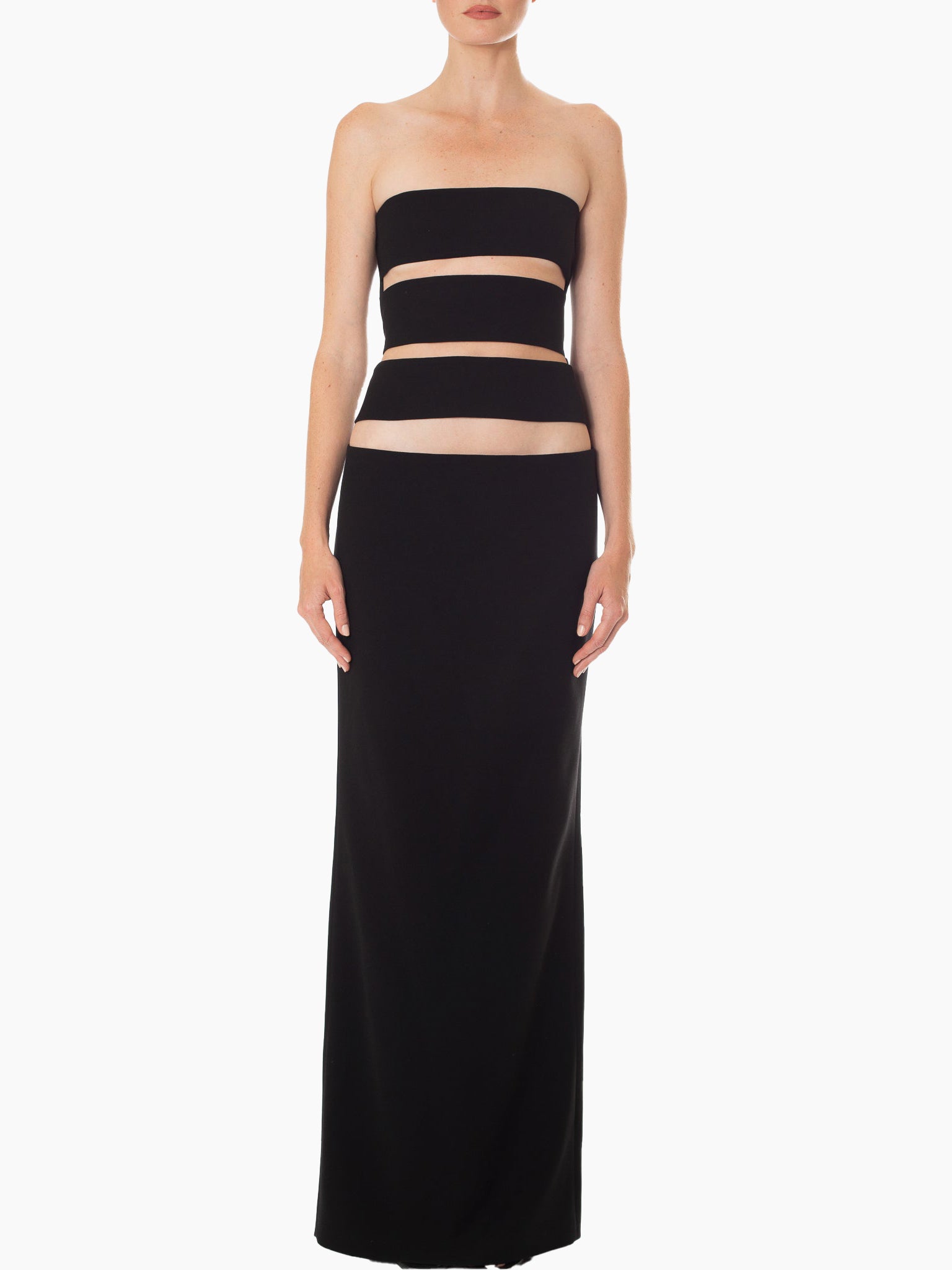 MONOT Horizontal Cutout Bandage Maxi Dress