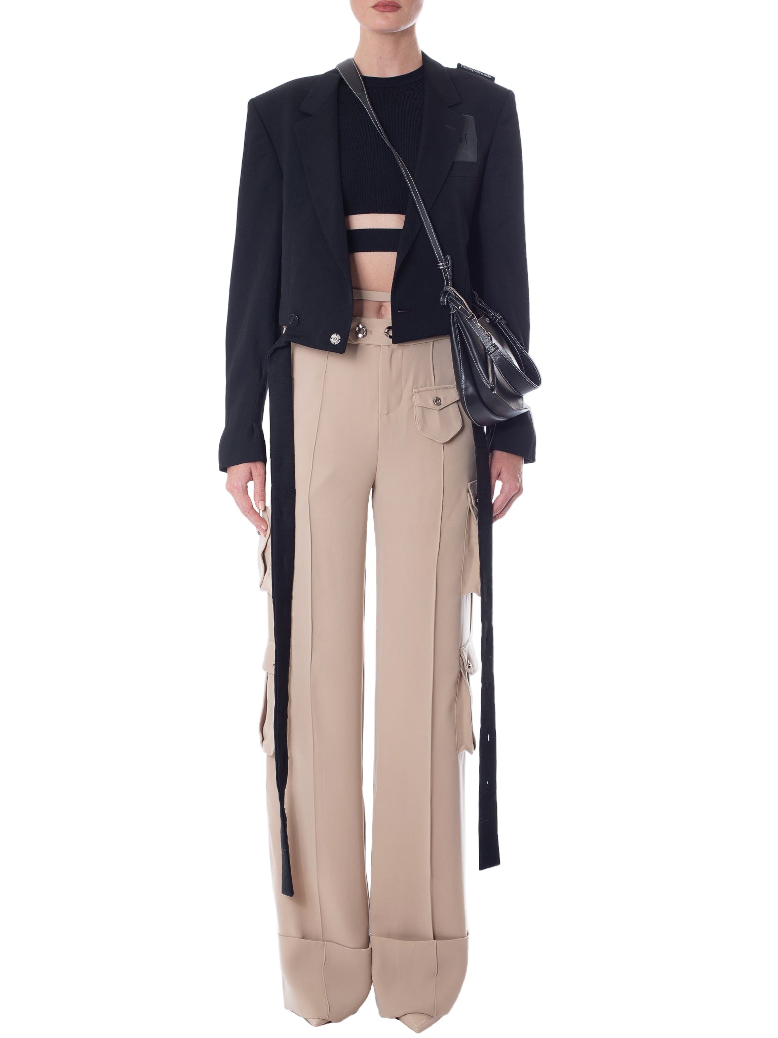 HAN WEN STUDIO Relaxed Fit Detachable Strappy Waist Cargo Trouser