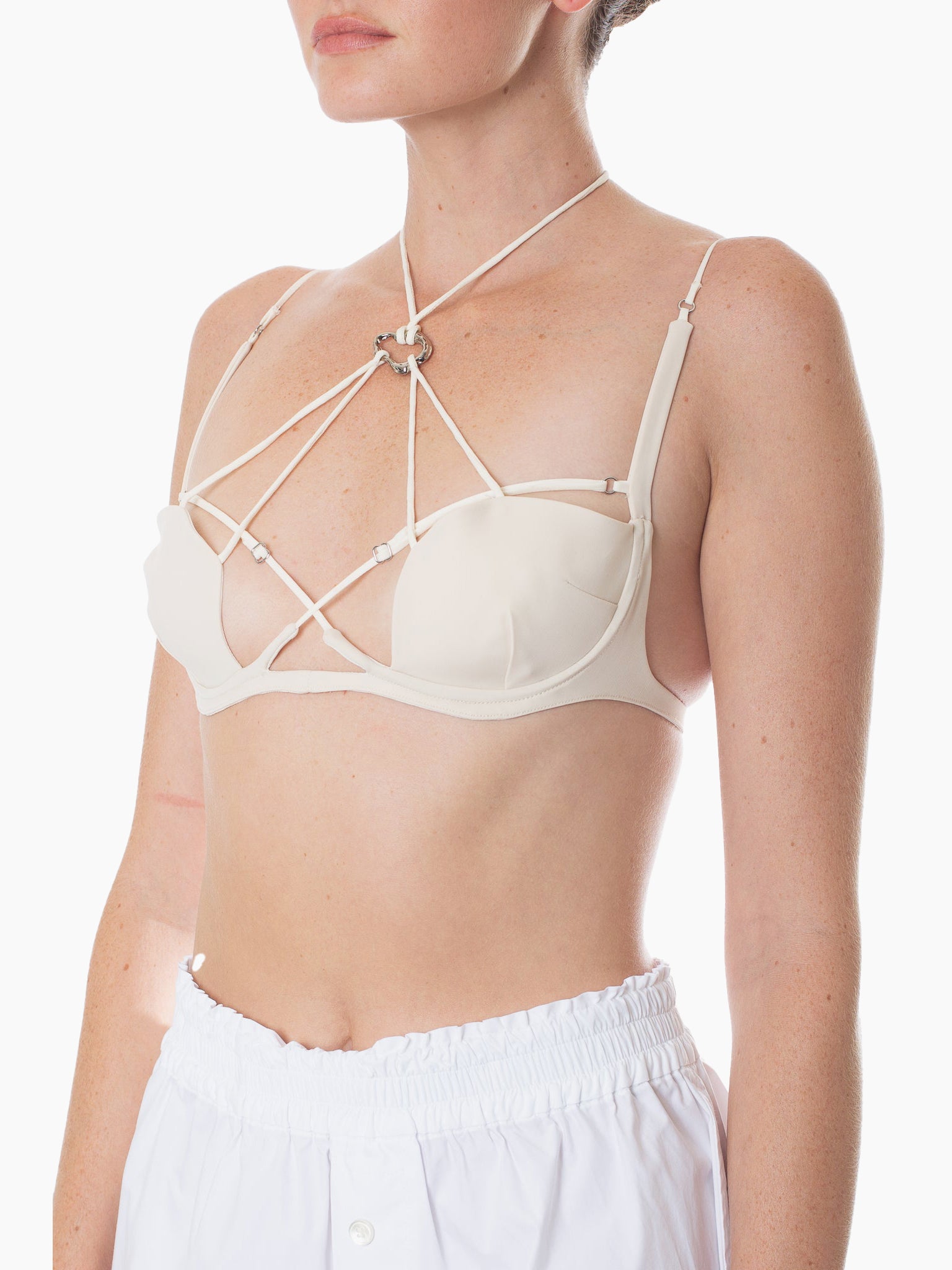HAN WEN STUDIO Strappy Oval Ring Bra