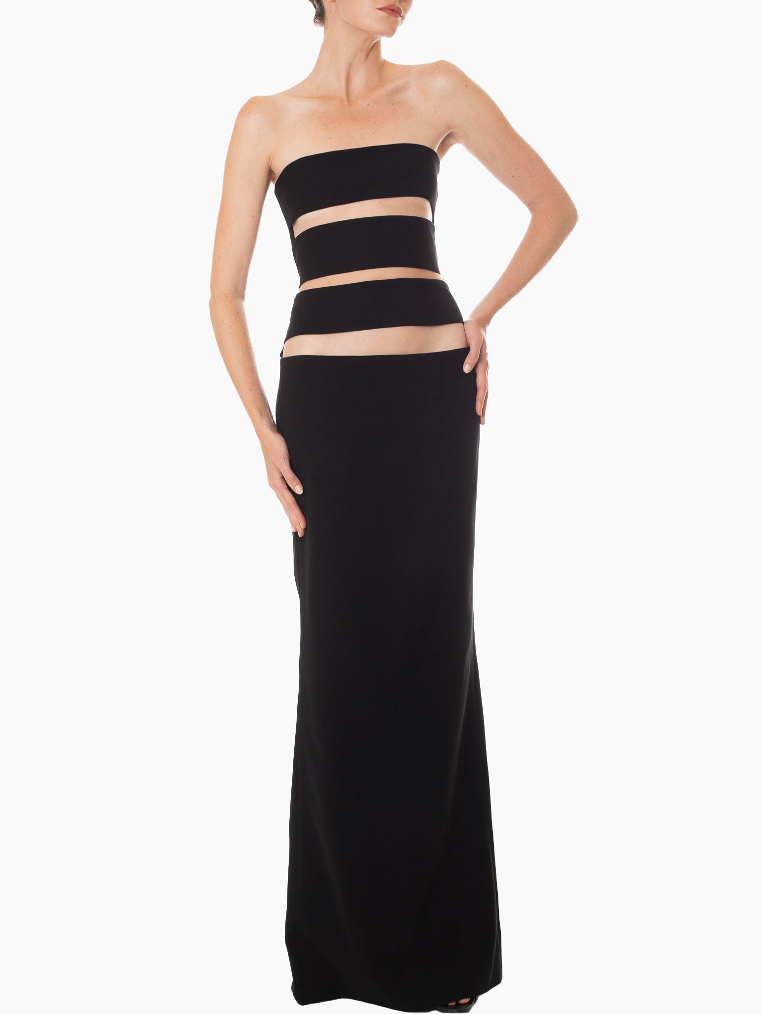 MONOT Horizontal Cutout Bandage Maxi Dress