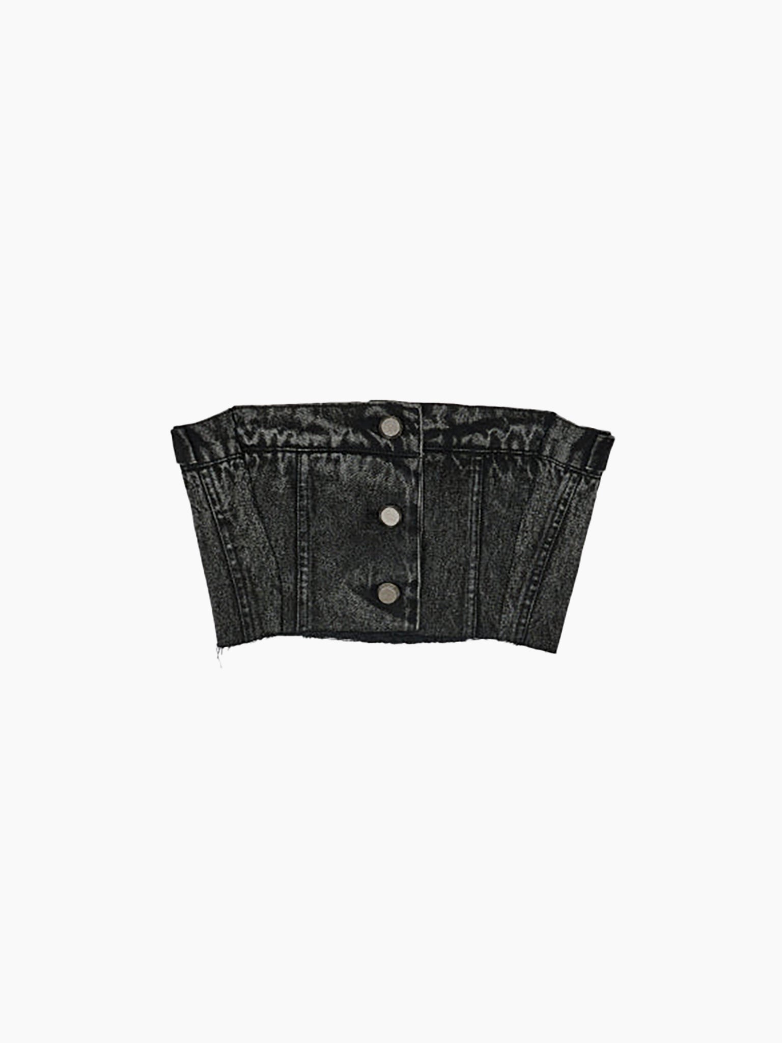 BONBOM Black Denim Crop Tube Top