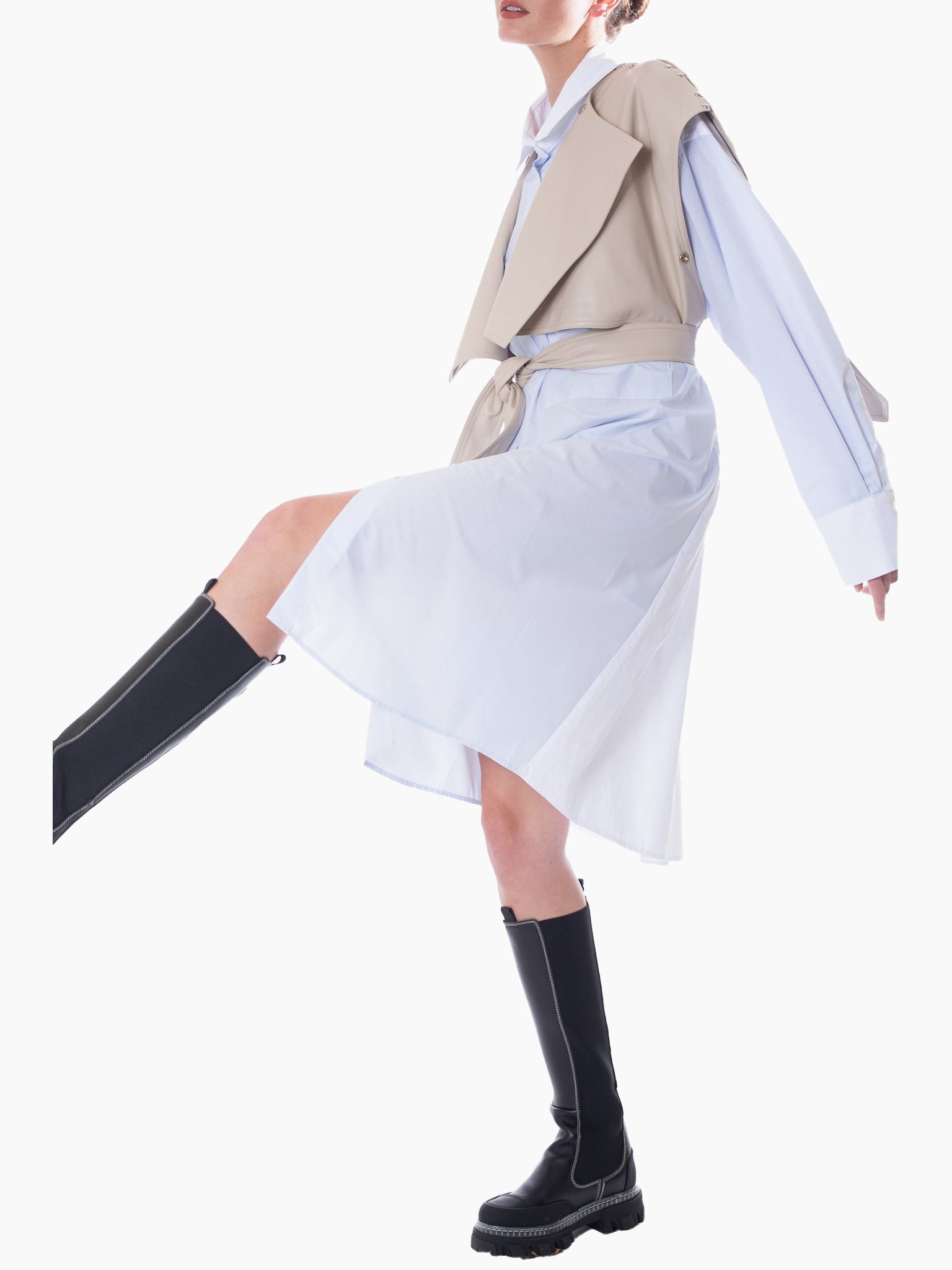 BOYAROVSKAYA Eco Leather Trench Coat